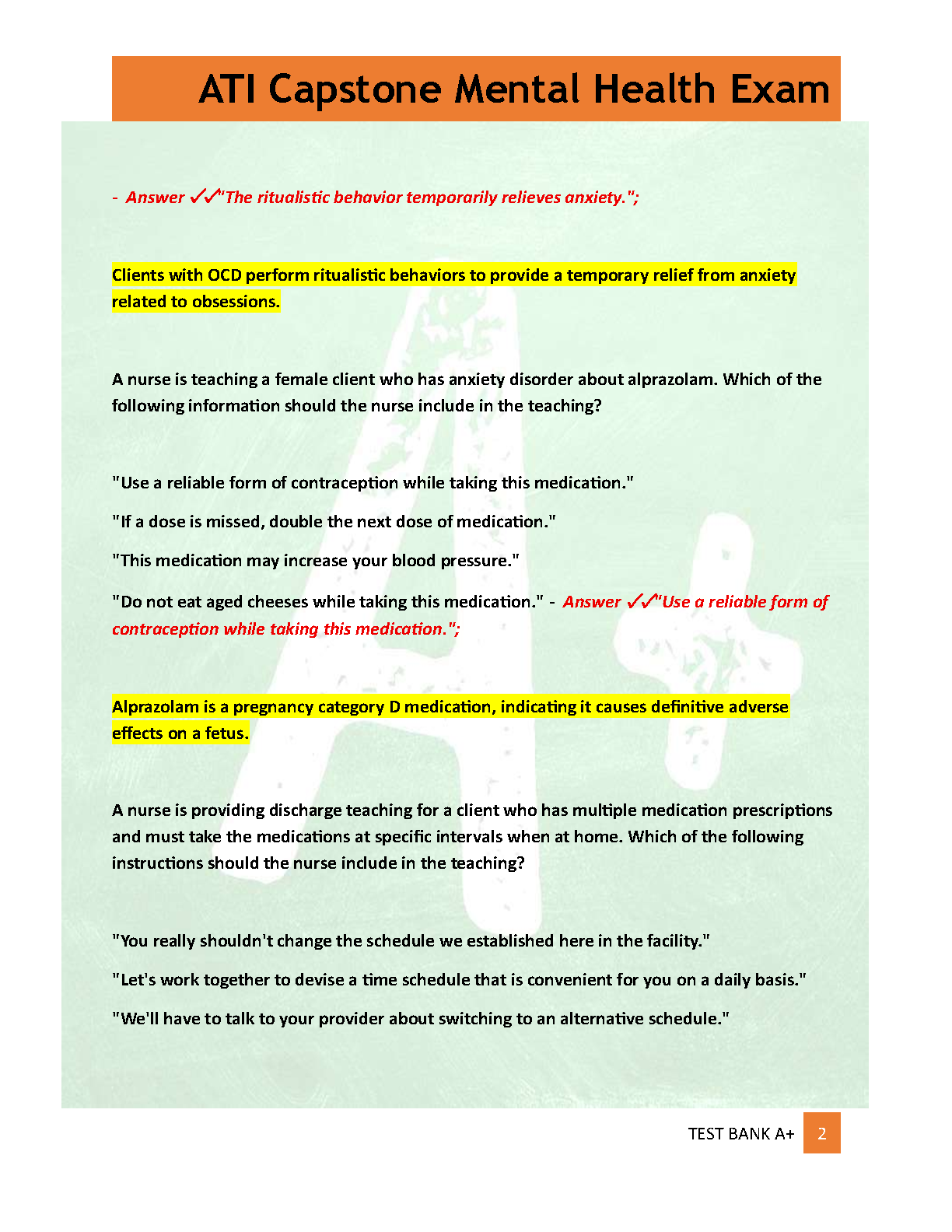 ATI Mental Health NCLEX Qs & A 2026/27 Practice Test Bank