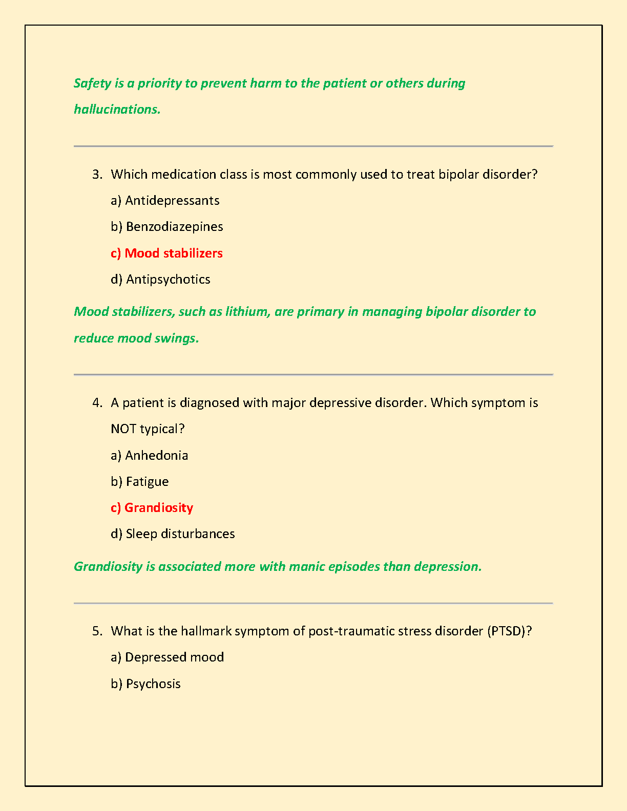 WGU C476 Psychiatry Exam Questions, Answers & Rationales 2025