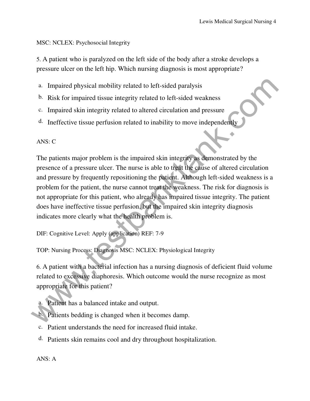Lewis Med-Surg Nursing Test Bank 2026/27 IMG-1