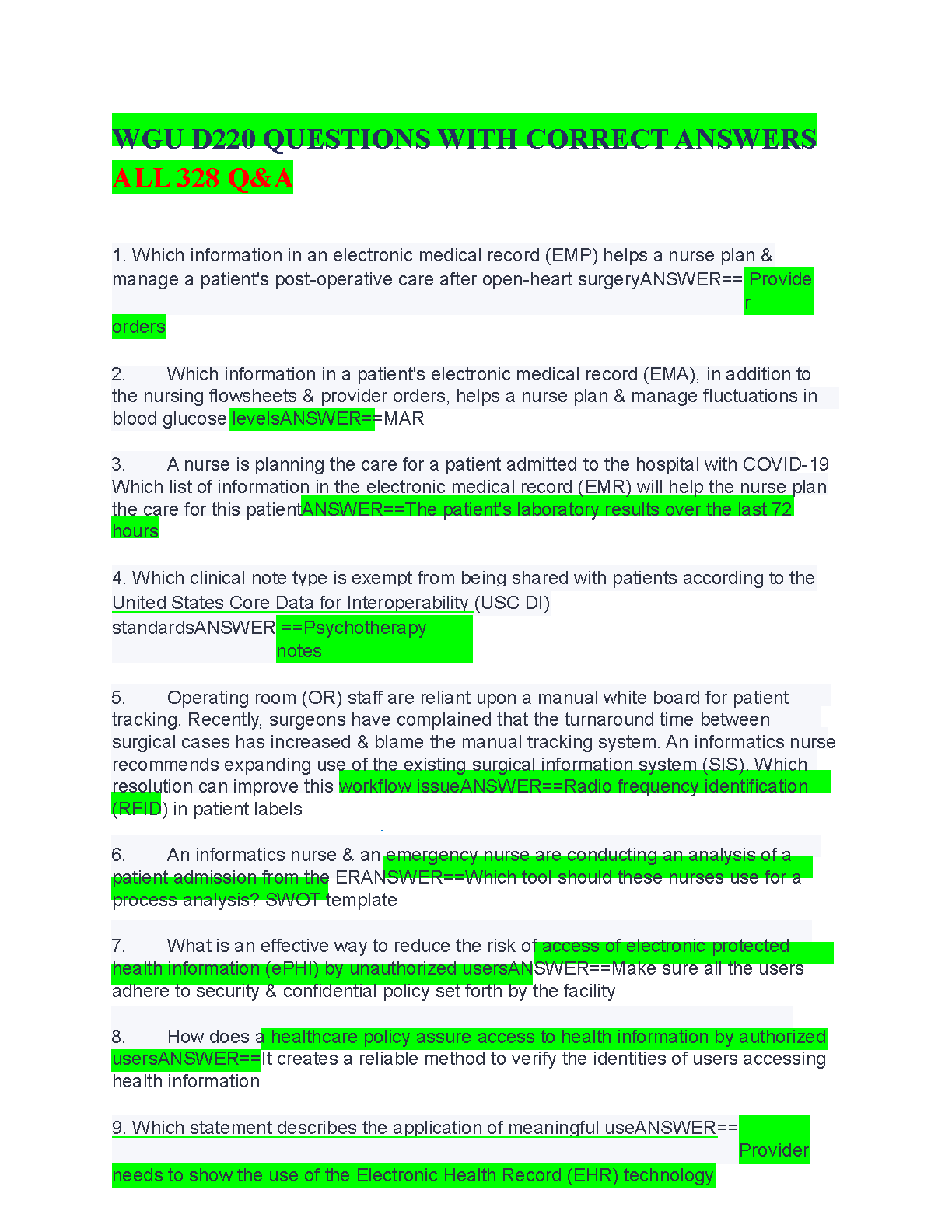 WGU D220 Data Management Analytics Test Bank: 328 Questions IMG-1