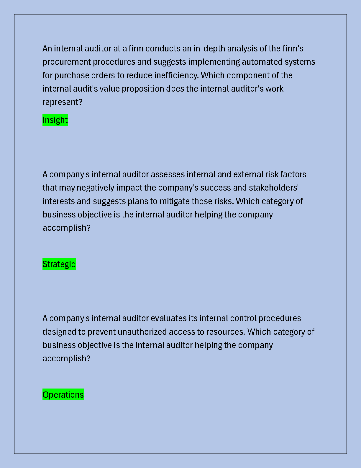 WGU D560 Internal Auditing I Test Bank 2026 Verified Answers