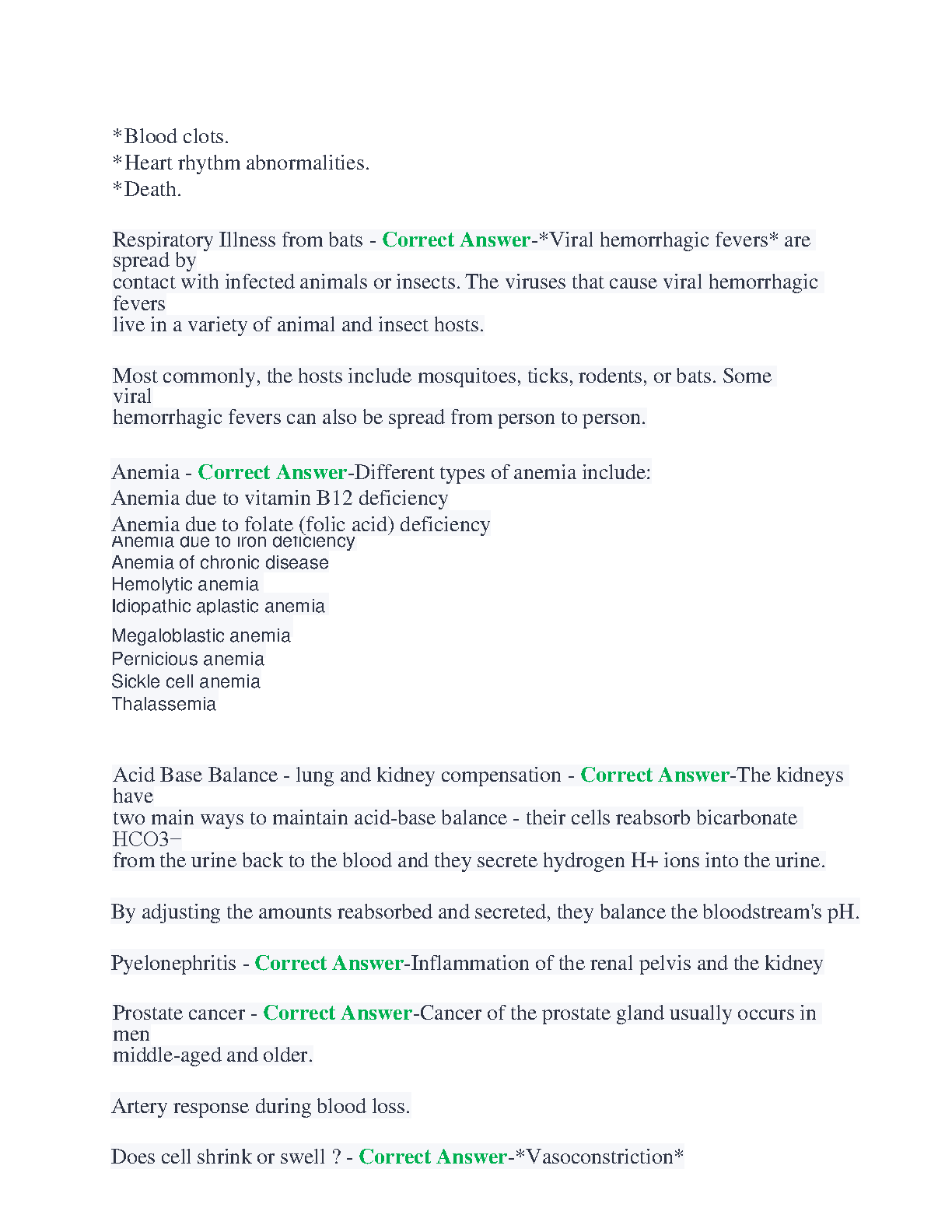 WGU D236 Pathophysiology Exam Qs As 2024