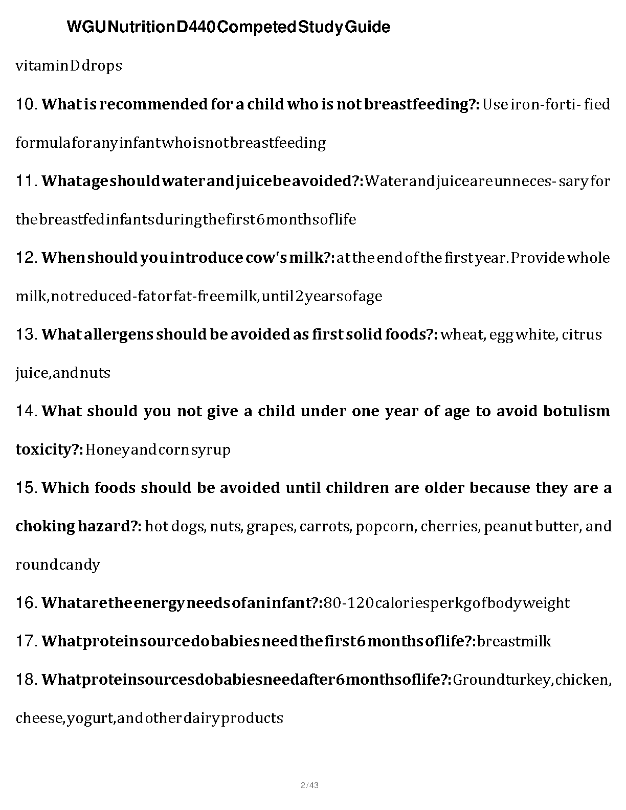 WGU Nutrition D440 Study Guide 2024-2025