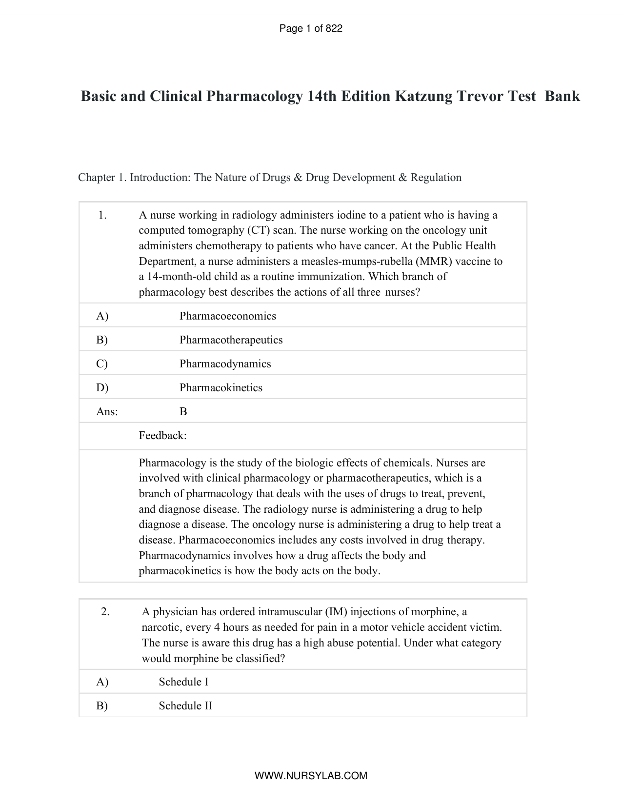 Basic and Clinical Pharmacology 14th Edition TEST BANK