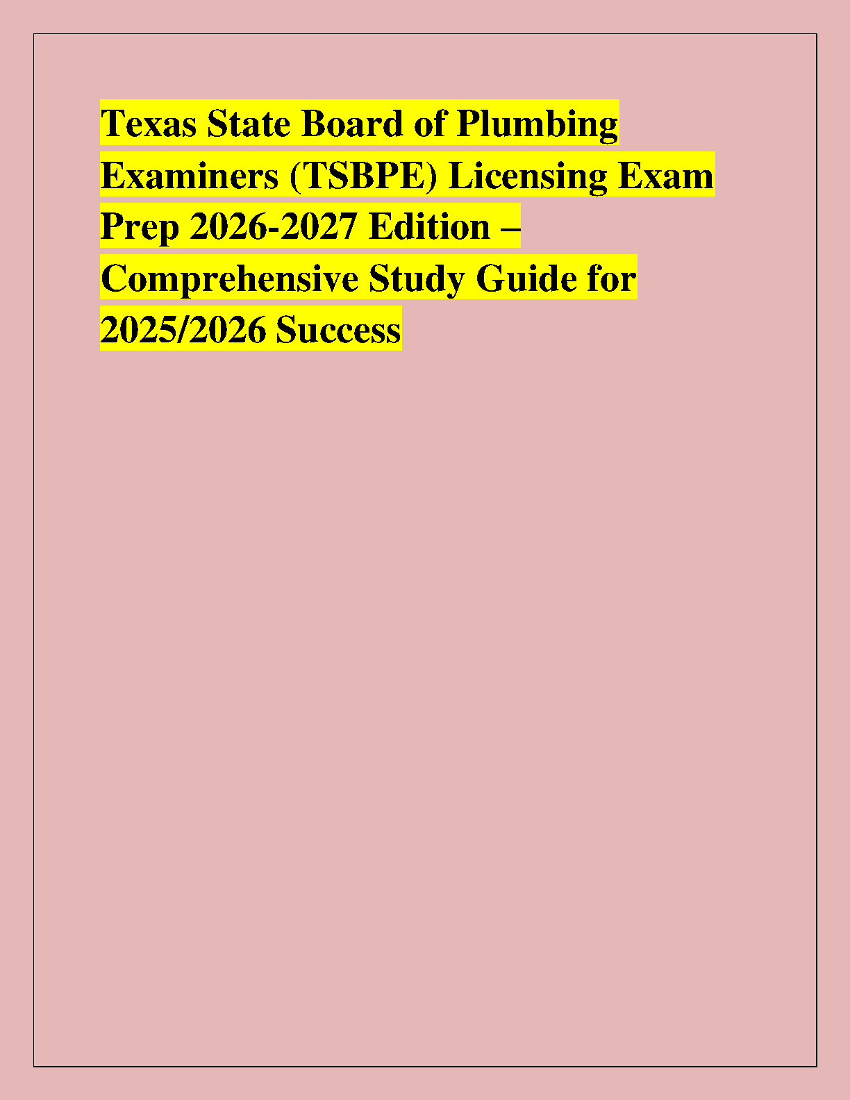 TSBPE Plumbing Exam Study Guide 2026/27 IMG-1