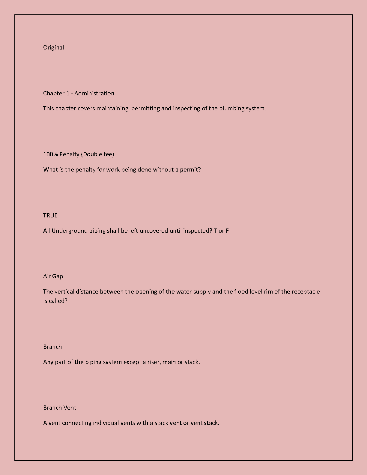 TSBPE Plumbing Exam Study Guide 2026/27