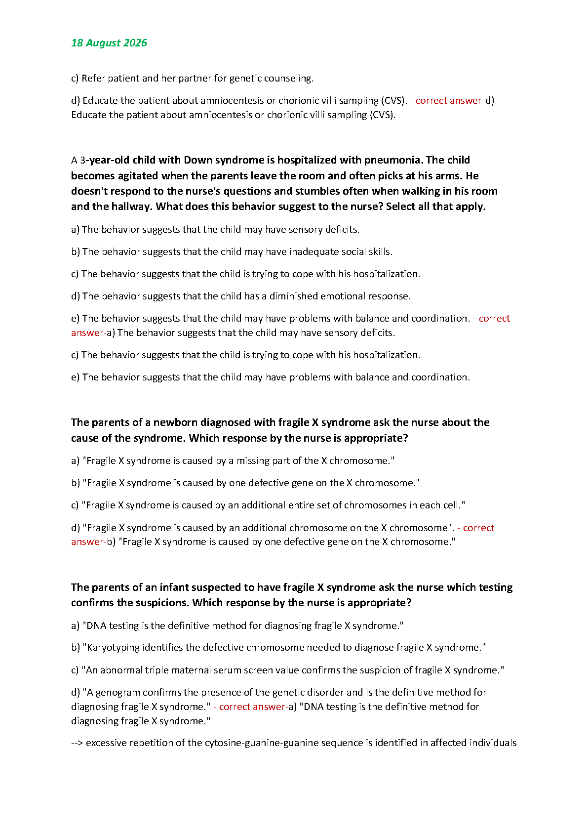 N165 Sherpath Week 4 Test Bank 2026-27 Verified Qs