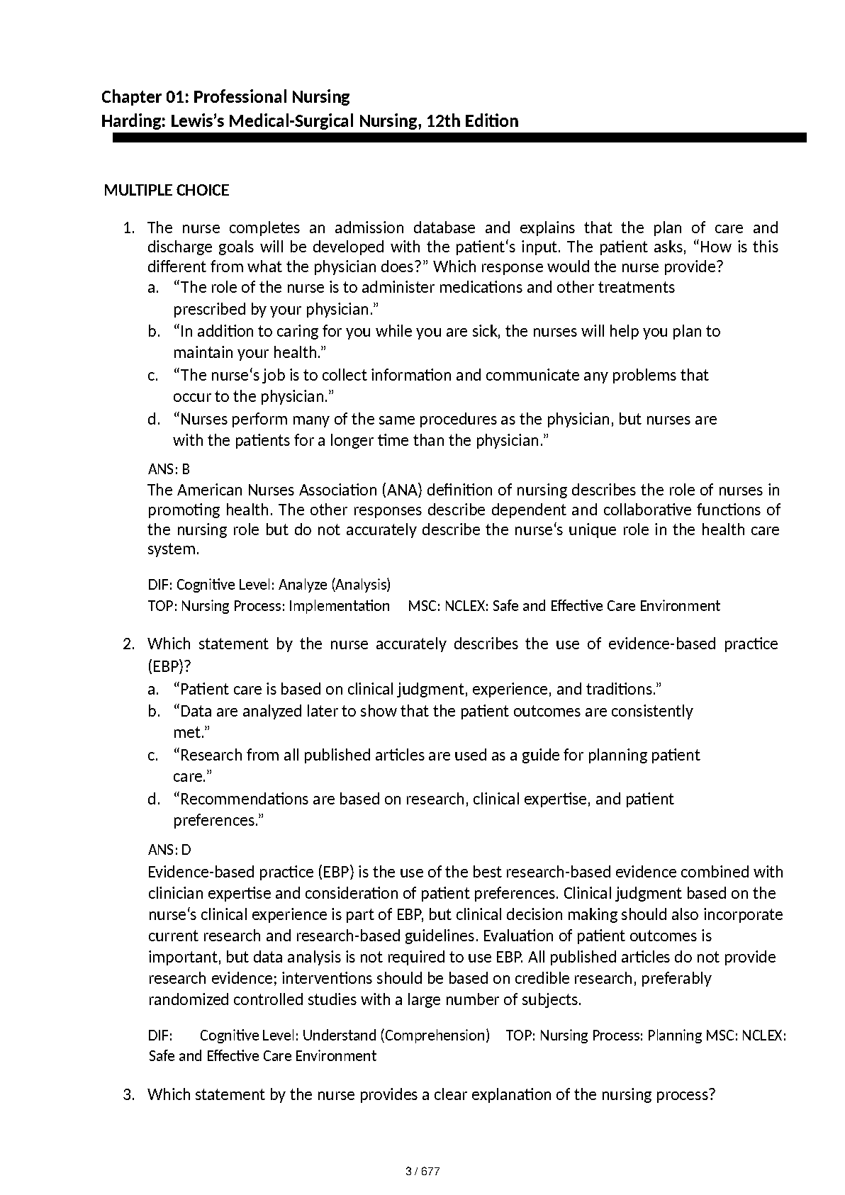 Lewis Med Surg Nursing 12e Test Bank 2026 NCLEX Prep IMG-3