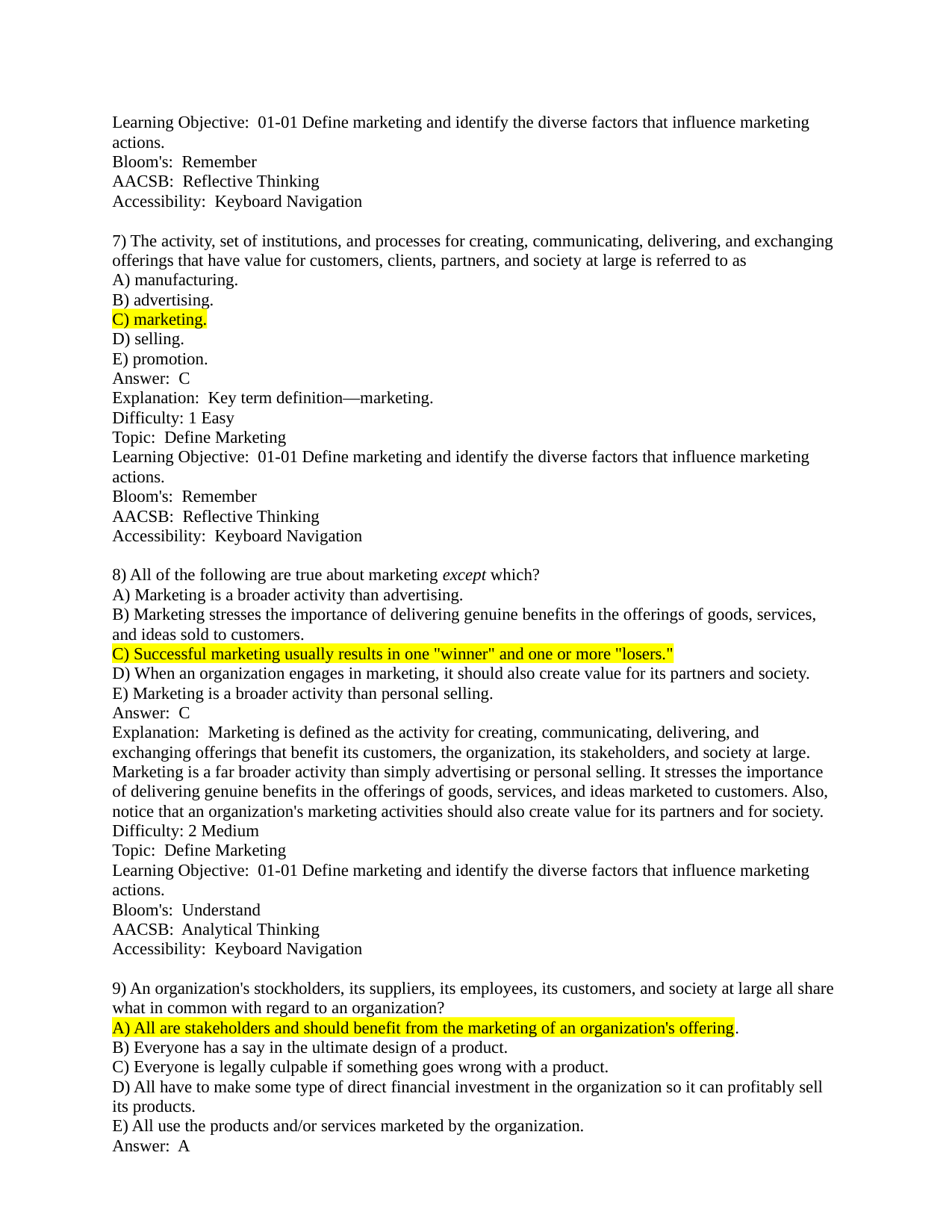 Marketing 8th Edition TEST BANK IMG-3