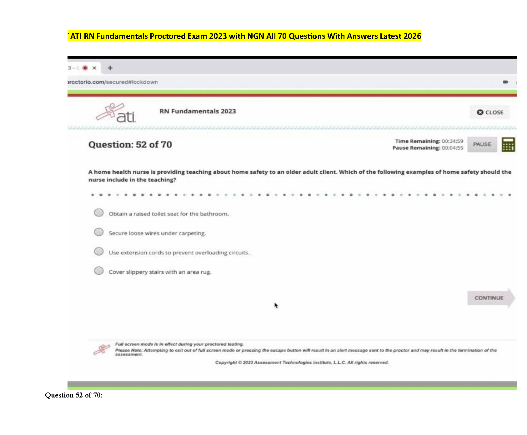 ATI RN Fundamentals Proctored Exam Test Bank 2026-27 IMG-1