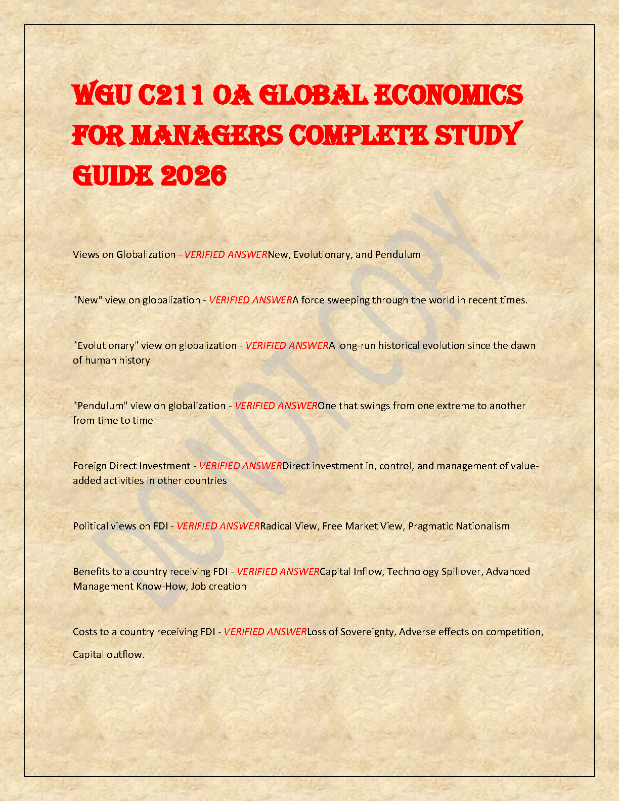 WGU C211 Global Economics OA Study Guide 2025 IMG-1