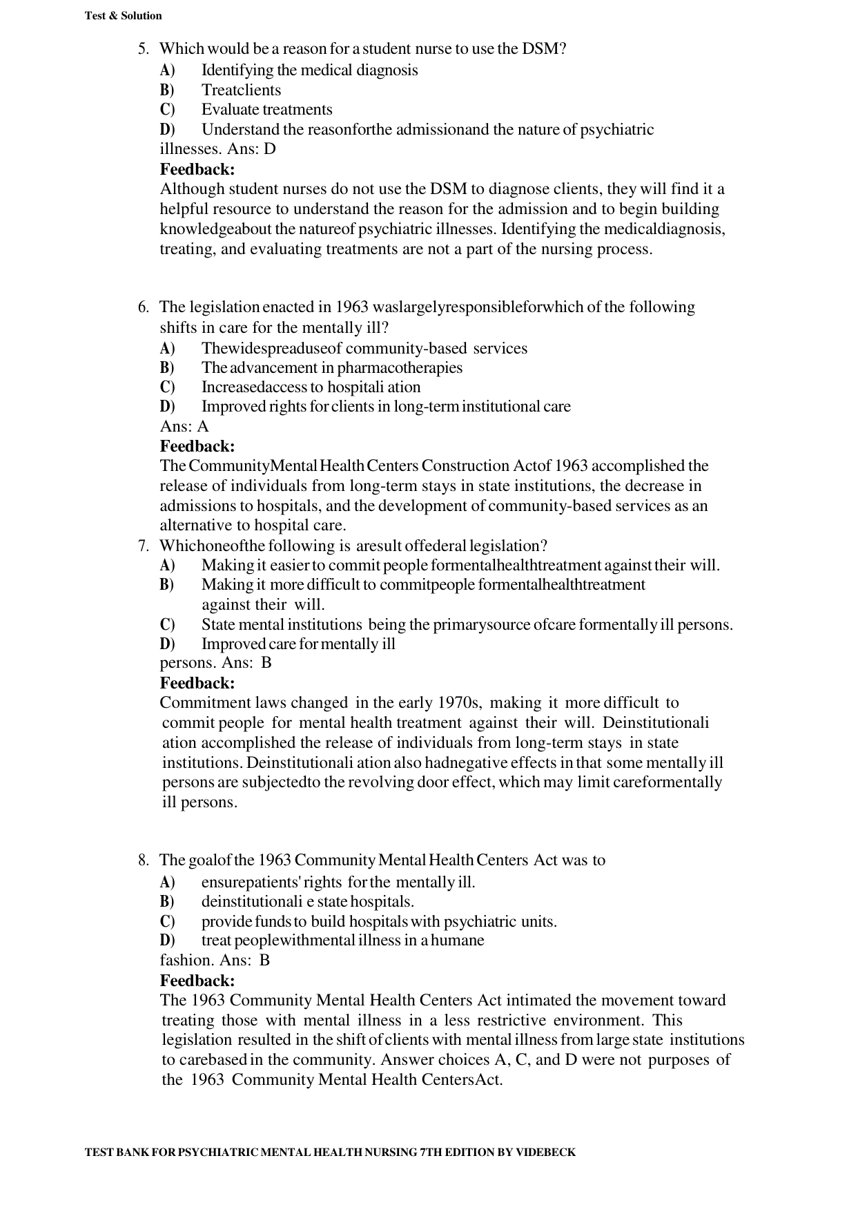 Psychiatric Mental Health Nursing 7th Edition TEST BANK IMG-3