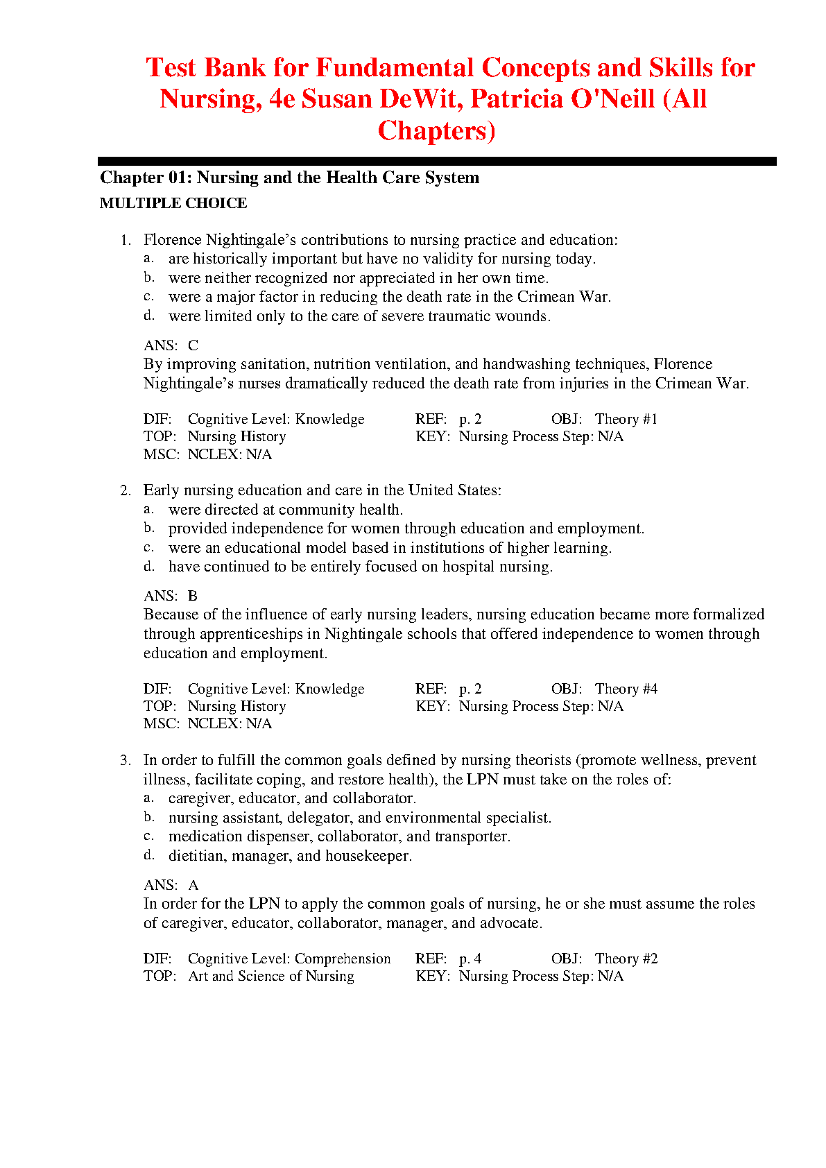 Fundamental Concepts and Skills for Nursing 4th Edition IMG-1