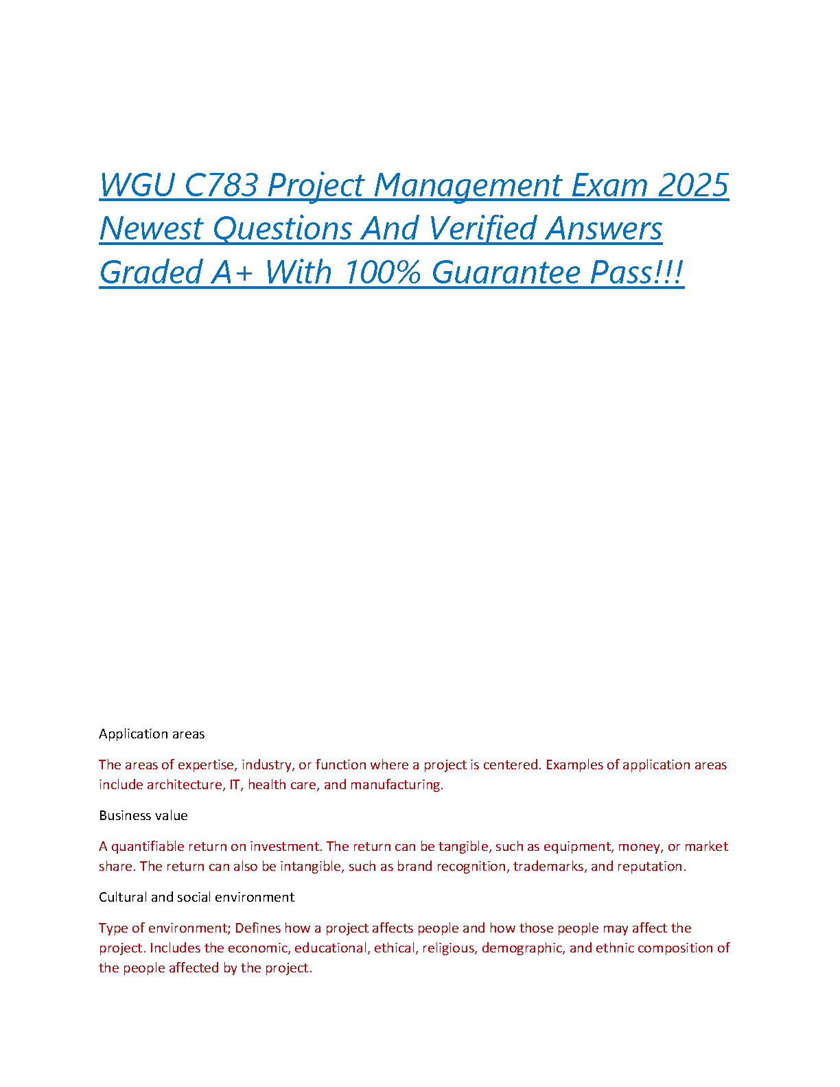 WGU C783 Project Management Exam Guide 2026/2027 IMG-1