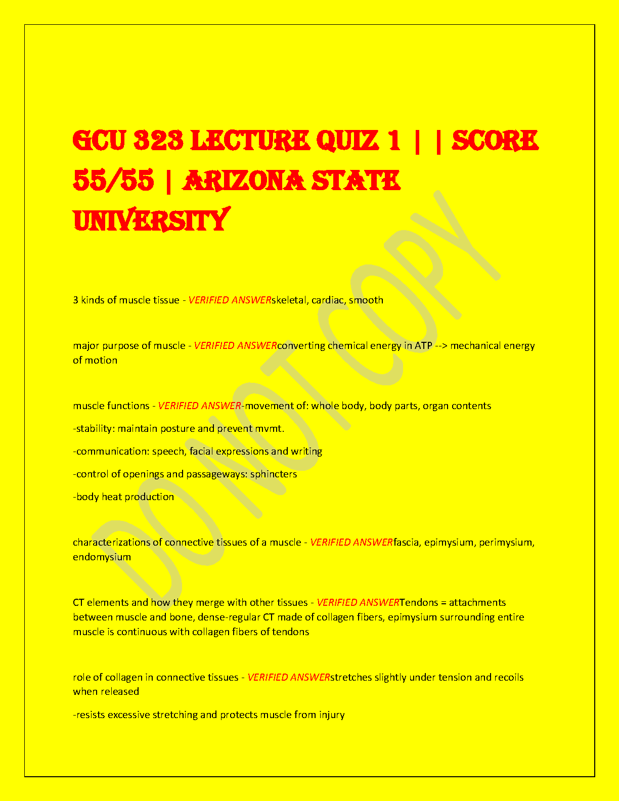 GCU 323 A&P II Quiz 1 Answers: Muscle Tissue & Energy 2026/27 IMG-1