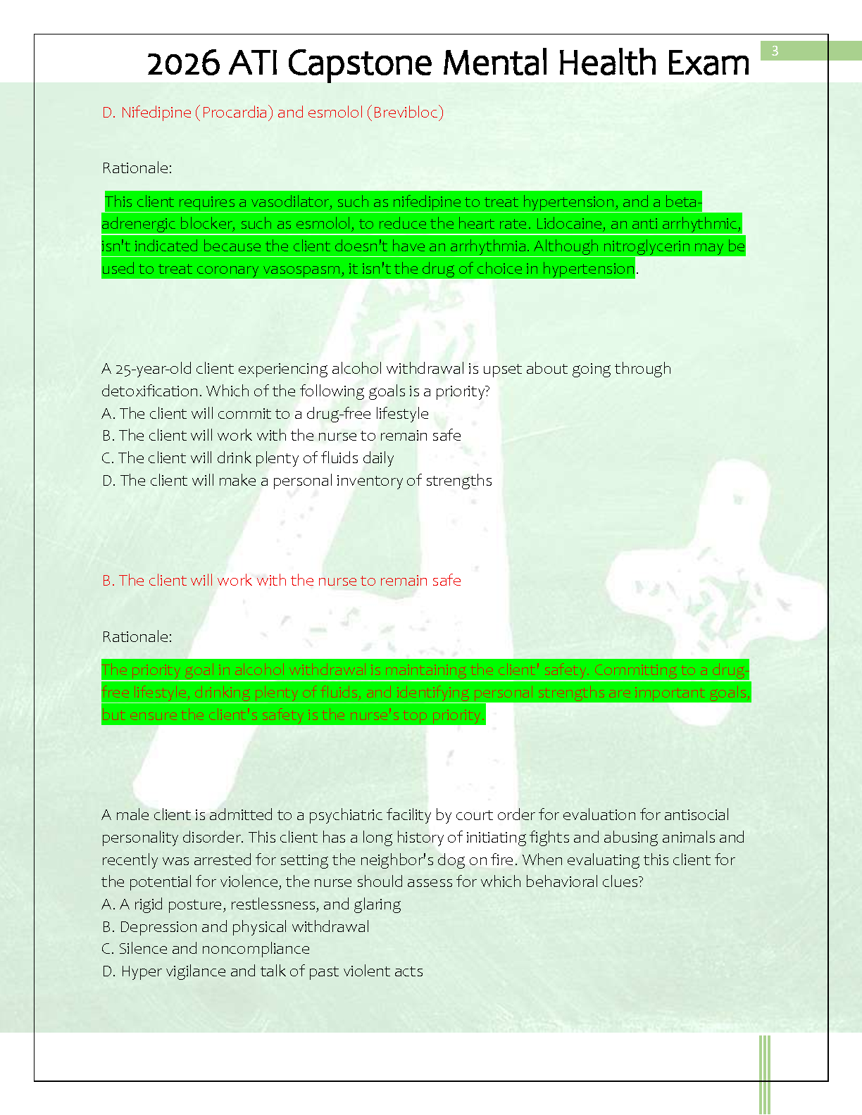 ATI Capstone Psych Mental Health Exam 3 2025/2027 Prep IMG-3