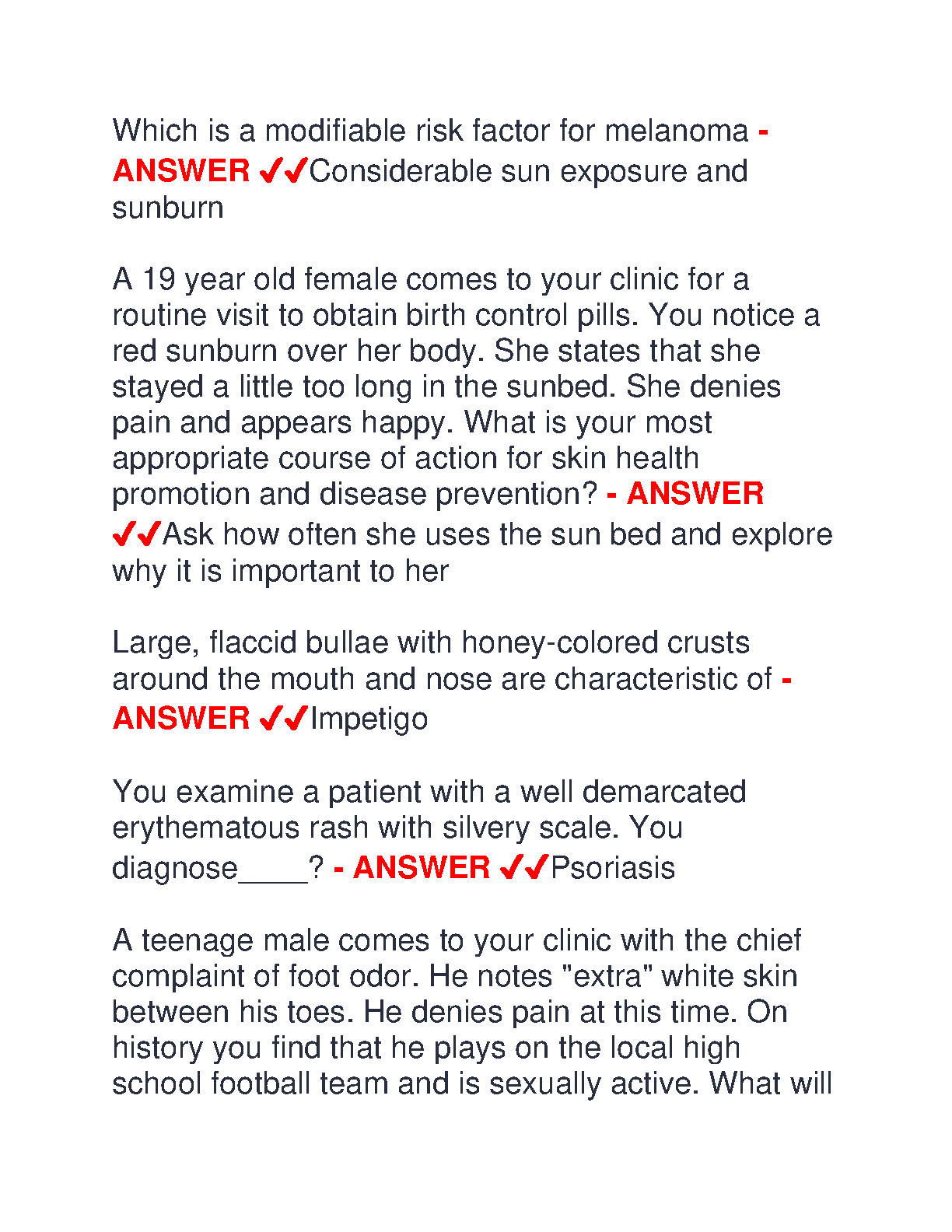 WGU D118 Adult Primary Care Final Exam Qs A 2024-2025