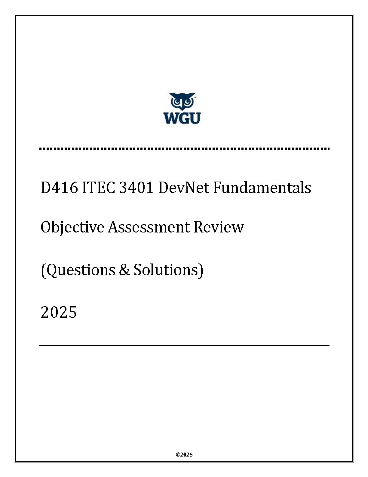 WGU D416 DevNet Fundamentals Test Bank 2025 Q&A IMG-1