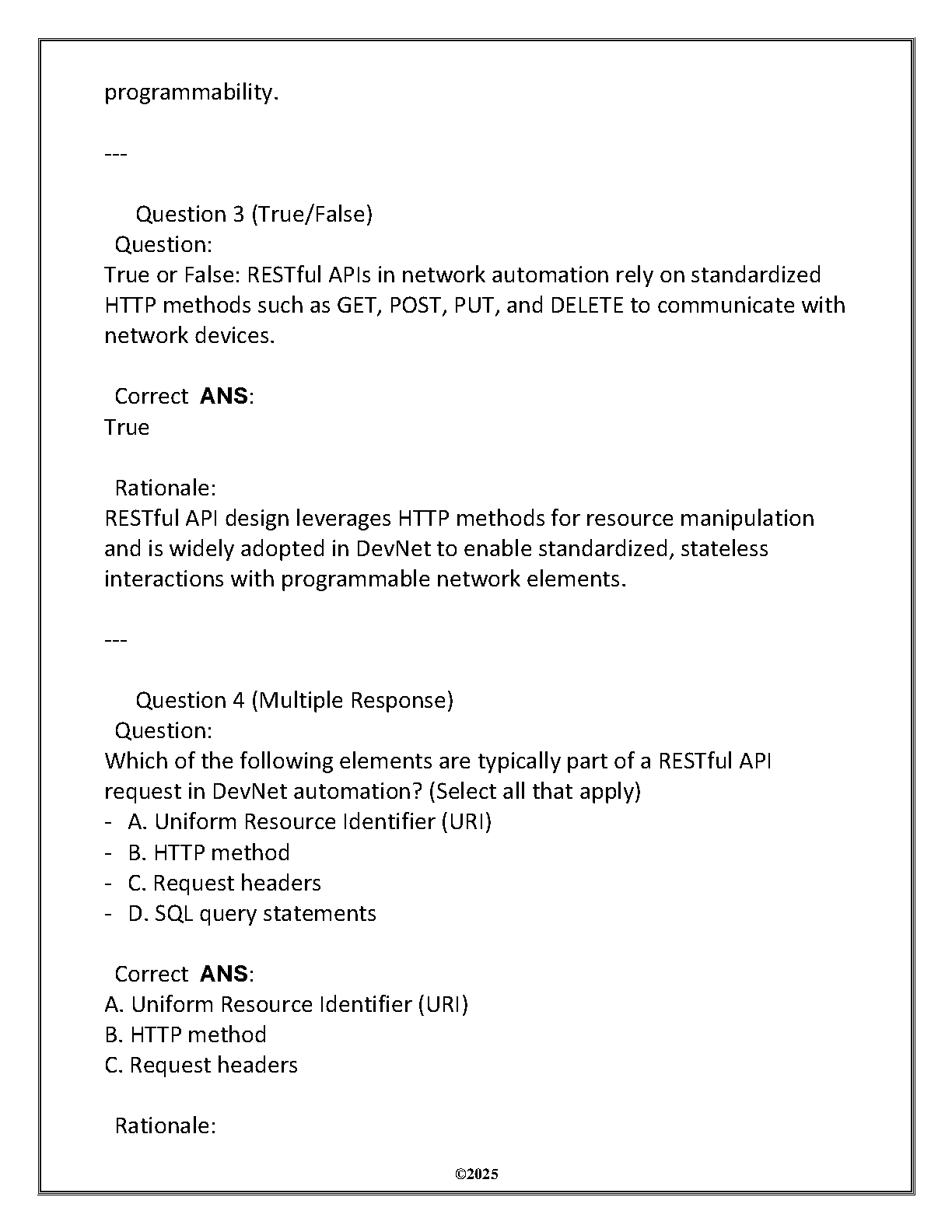 WGU D416 DevNet Fundamentals Test Bank 2025 Q&A IMG-3
