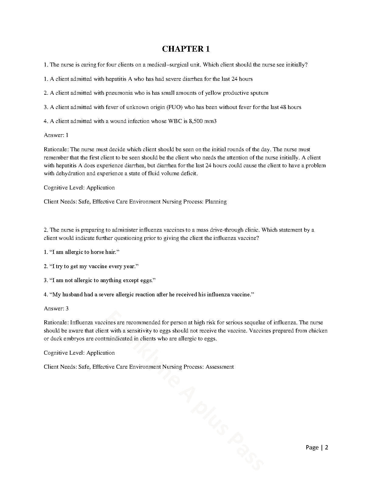 Davis Med Surg Nursing Test Bank 7e Ch 1-51 Williams Hopper