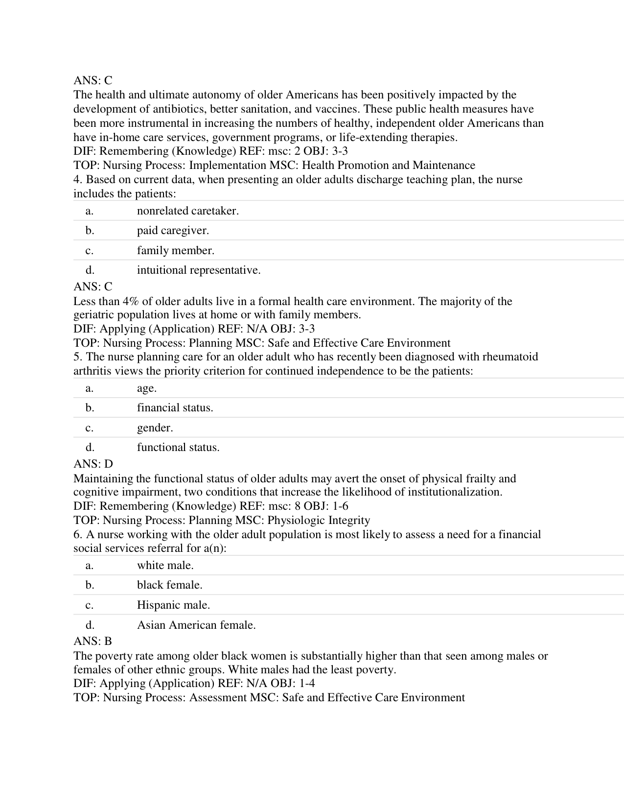Ham's Primary Care Geriatrics 7th Edition TEST BANK IMG-3
