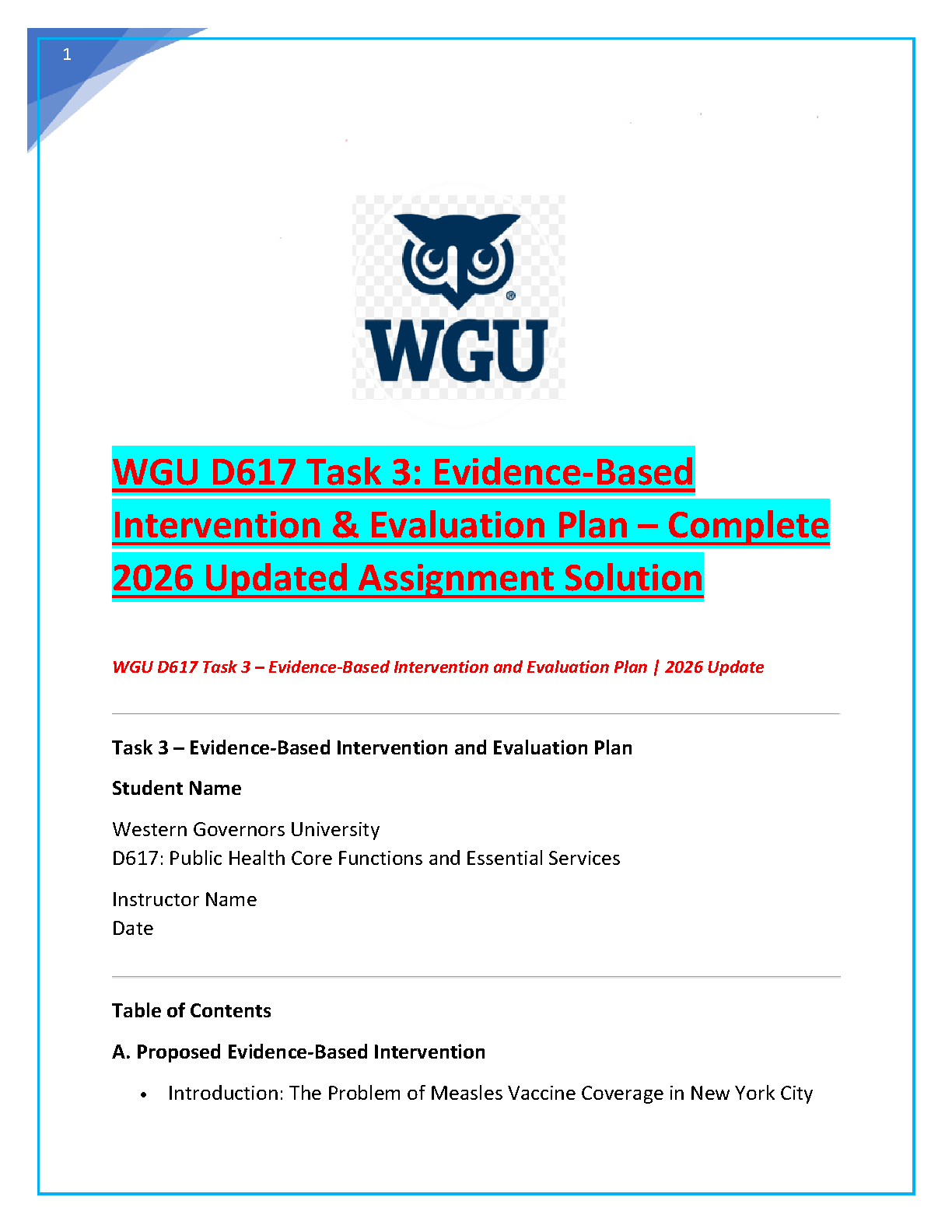 WGU D617 Task 3 Solution: Measles Vaccine Plan IMG-1
