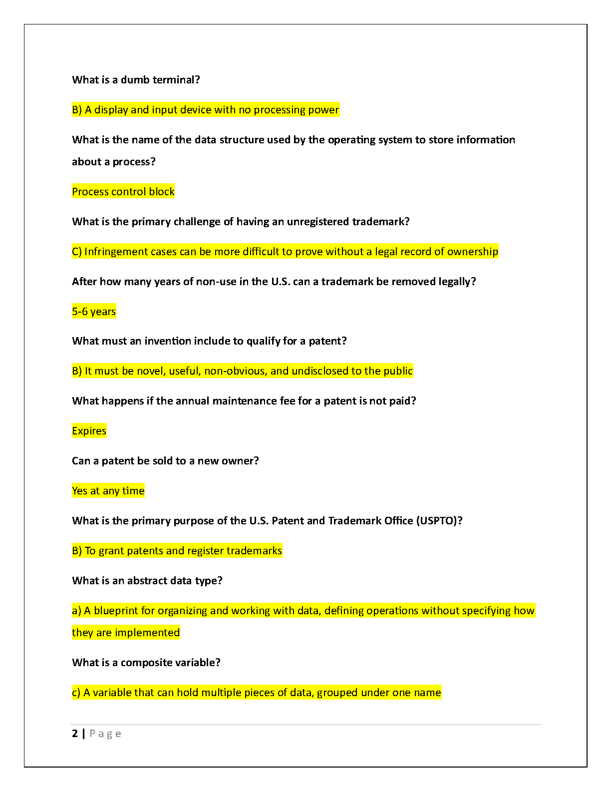WGU D684 Intro to Comp Sci Test Bank 2026 Answers