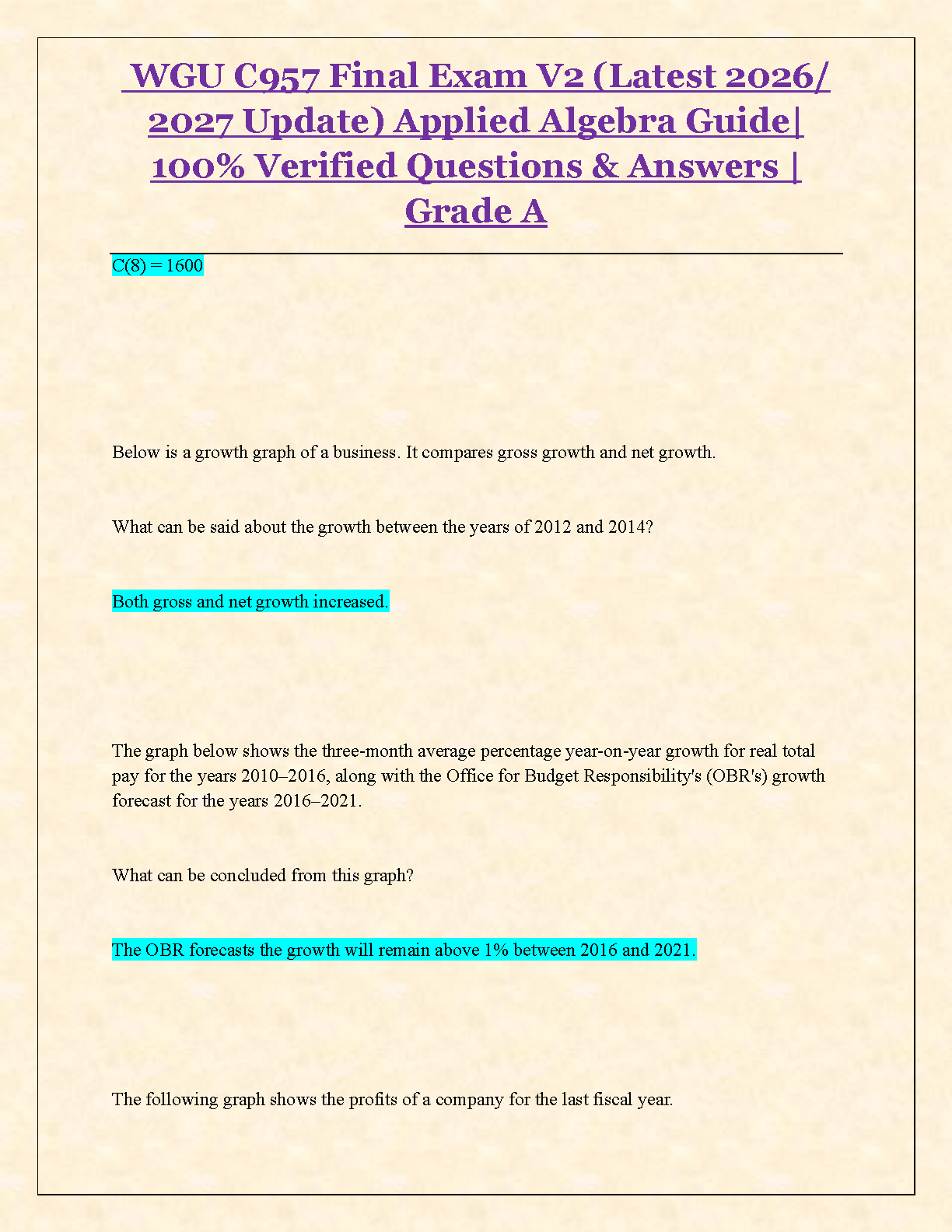 WGU C957 Applied Algebra Final Exam Test Bank V2 (2025) IMG-3