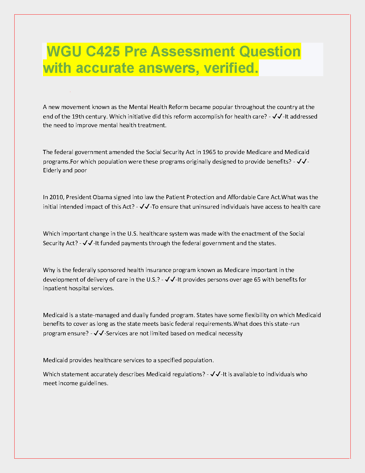 WGU C425 Pre-Assessment Q&A 2024-2025 Verified Bank IMG-1