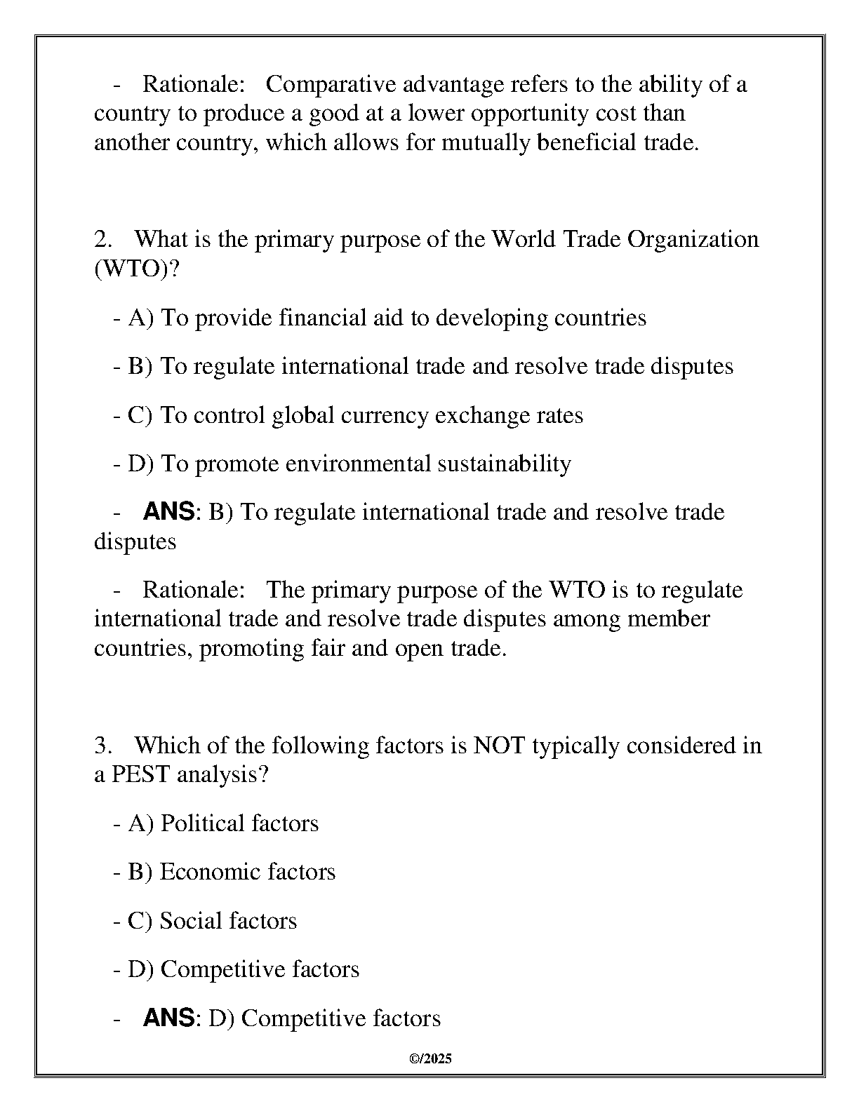 WGU C211 Global Economics Exam Review 2025 QA