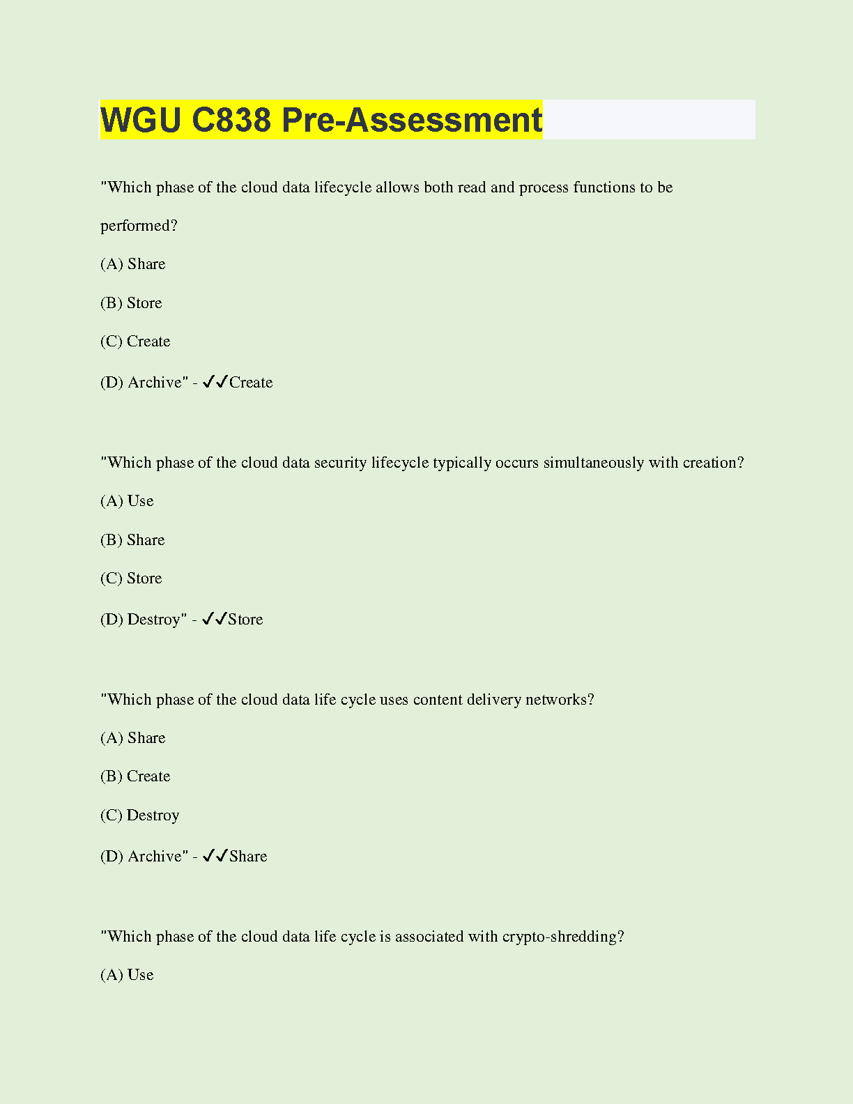WGU C838 Pre-Assessment Study Guide 2024-2025: Pass Your Exam IMG-1