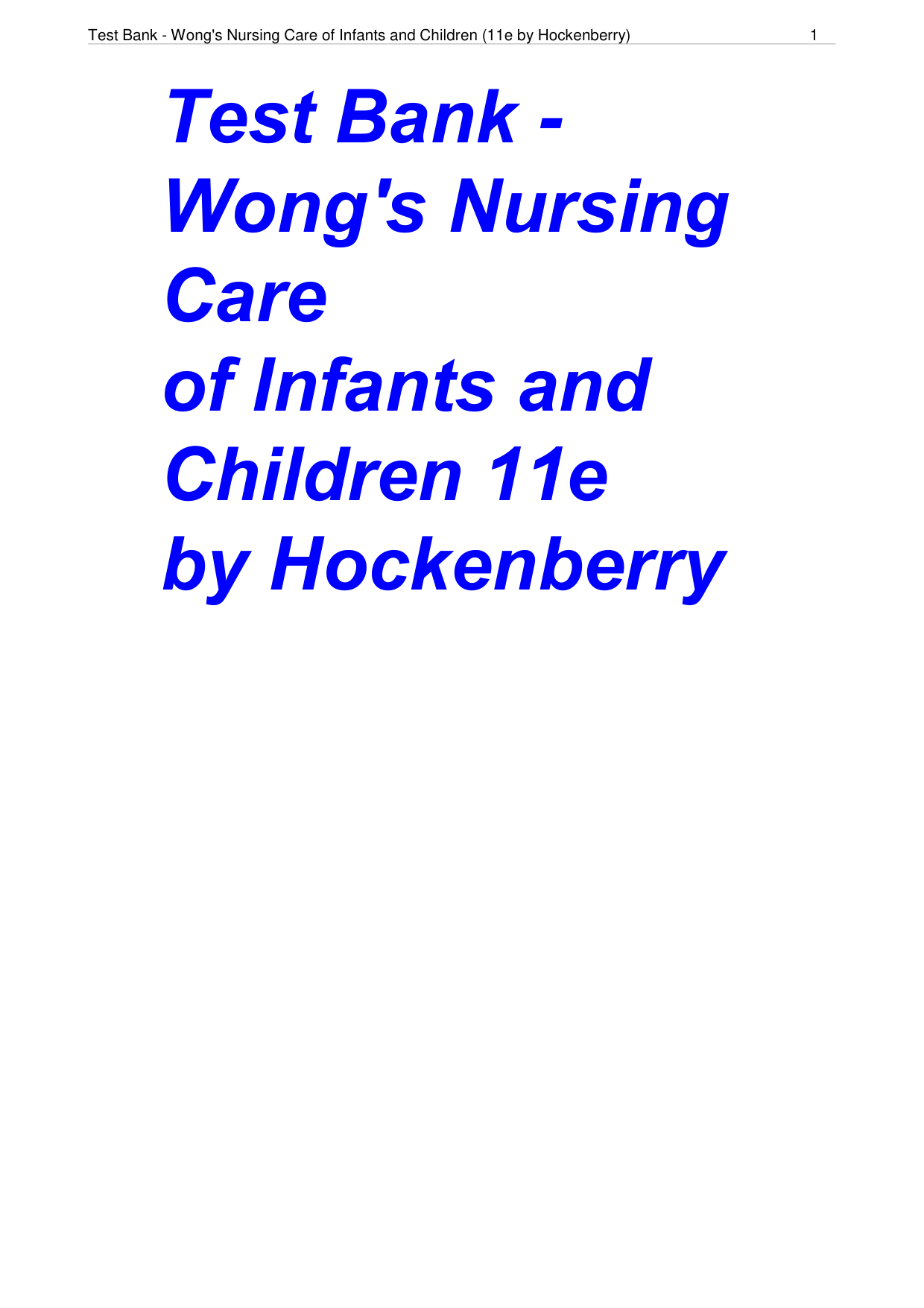 Wong's Nursing Care of Infants and Children 11th Edition