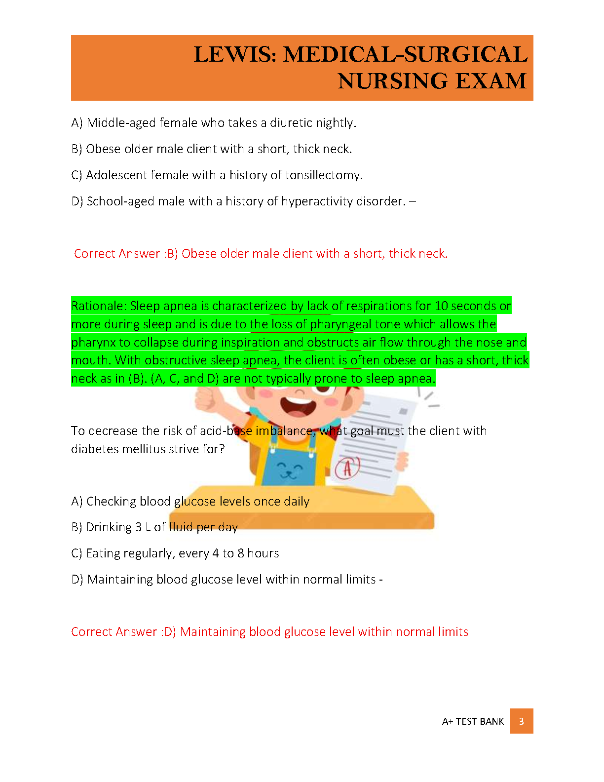Lewis Med Surg Test Bank 12th Ed Exam 1 Answers & Rationales 2026/27 IMG-3