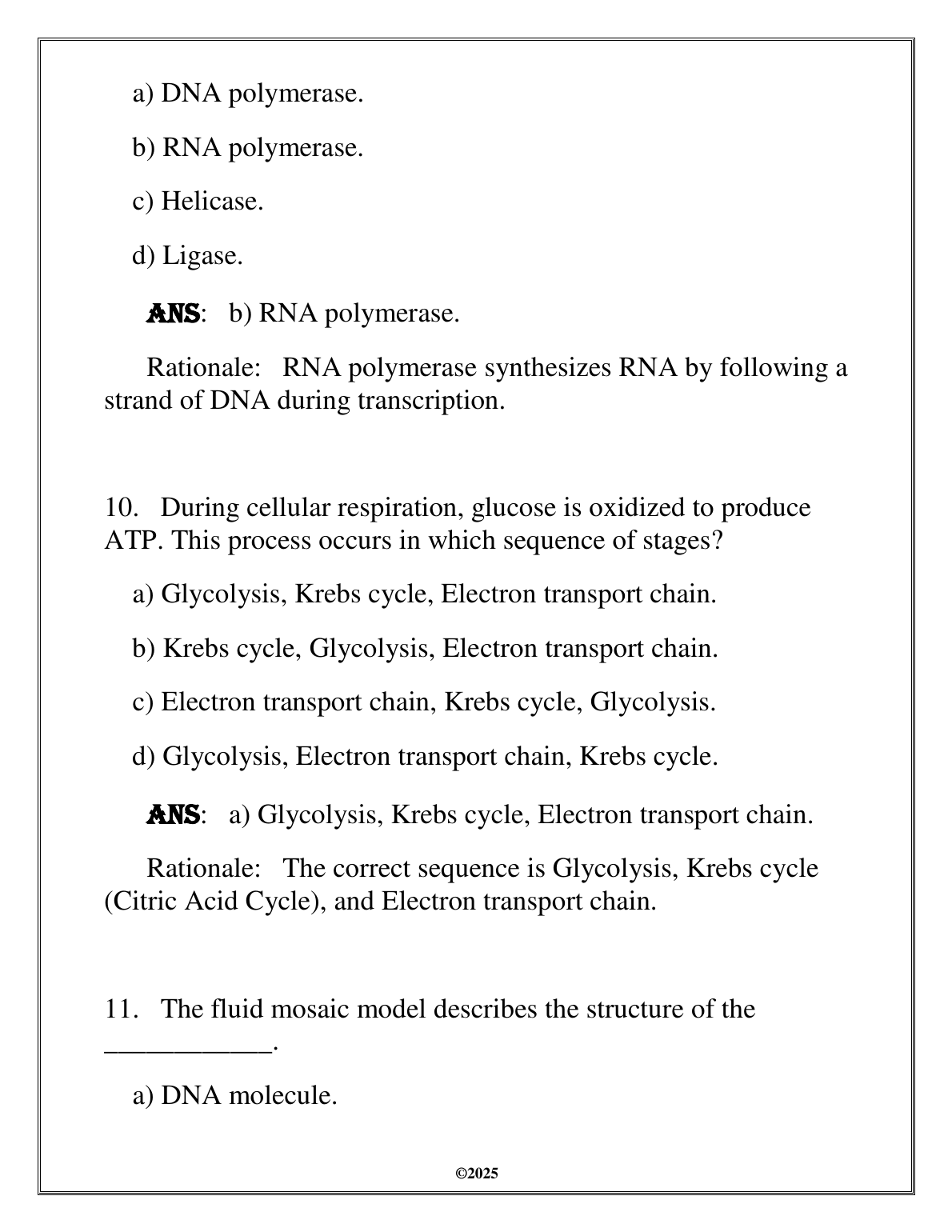 WGU C190 Intro to Bio Final Exam Questions