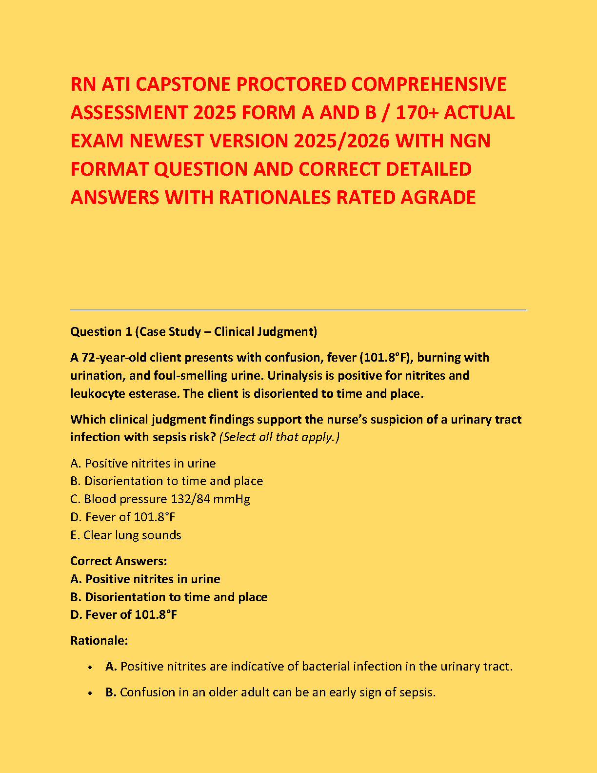ATI RN Capstone Exam Prep 2026/27 Test Bank Answers
