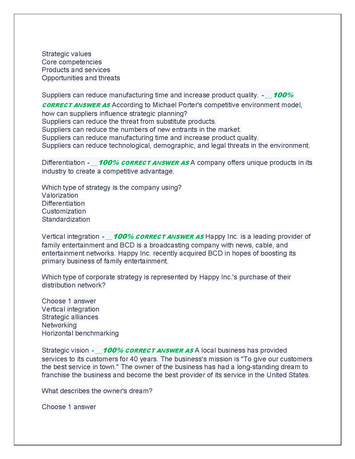 WGU C483 Principles of Management Test Bank 114 QA