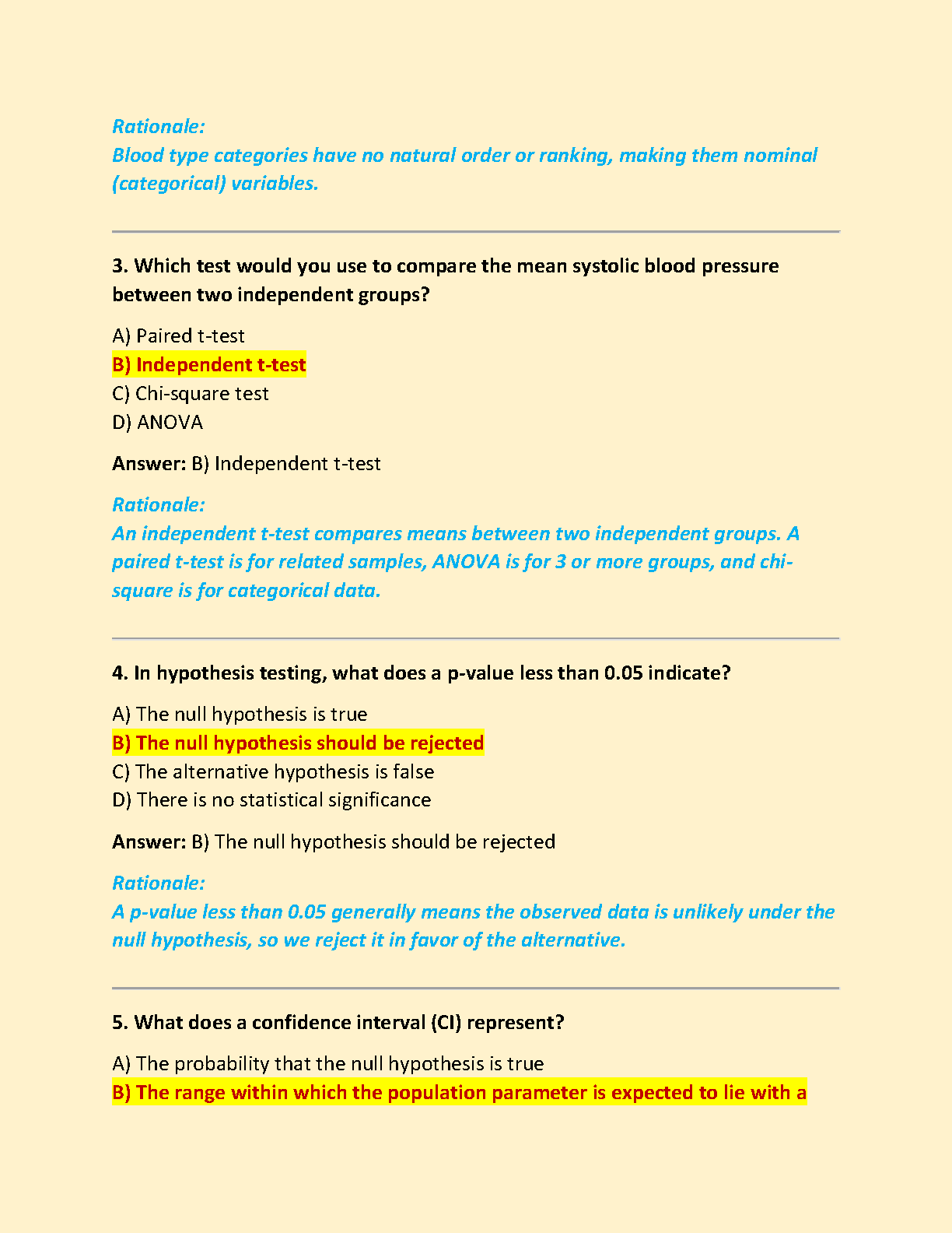 WGU C784 Applied Healthcare Statistics Test Bank 2025