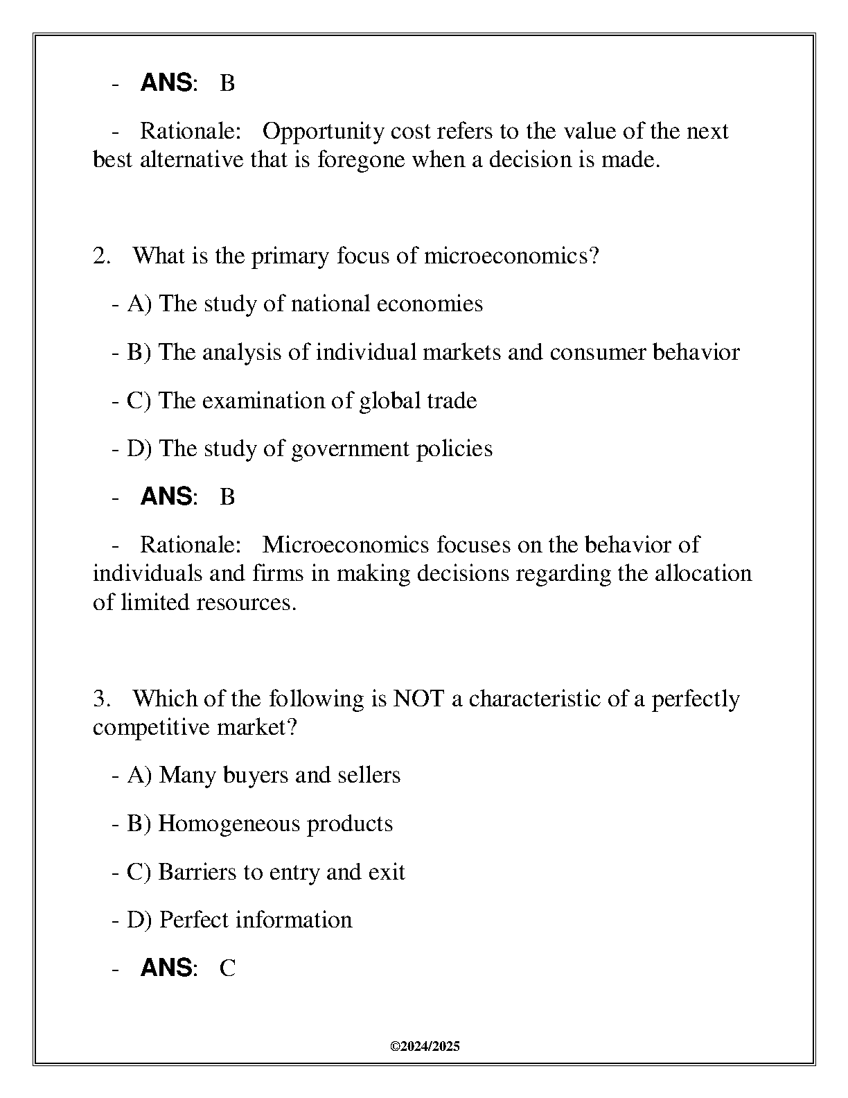 WGU ECON 2000 Principles of Economics Q&A 2025