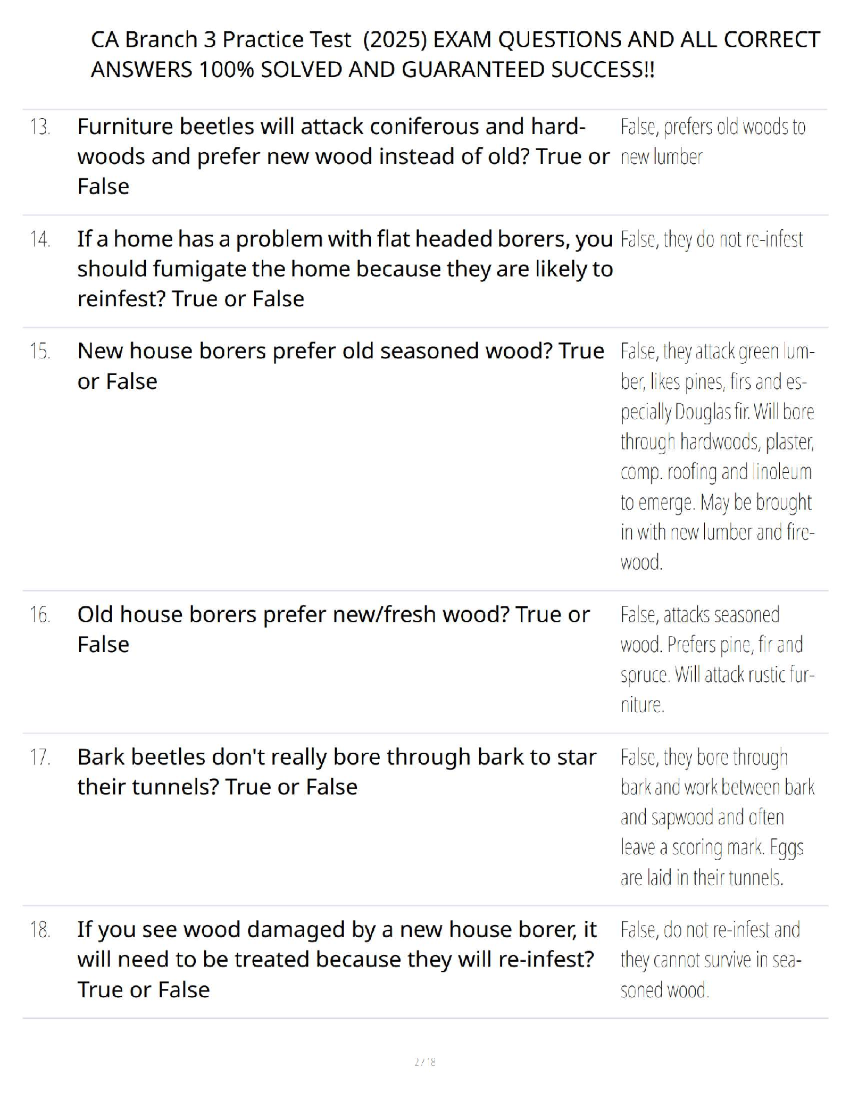 CA Branch 3 Pest Control Exam Prep 2025 Q&A