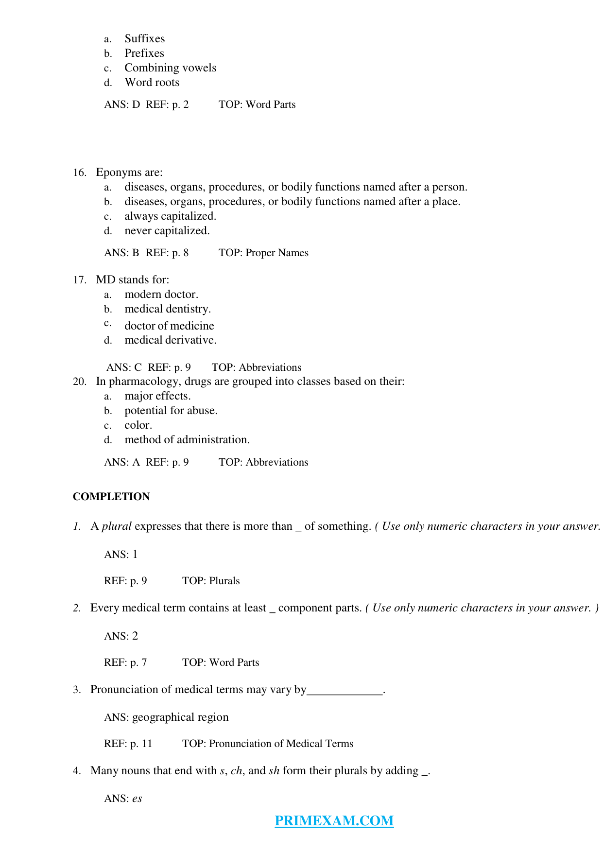 Quick and Easy Medical Terminology 9th Edition TEST BANK IMG-3