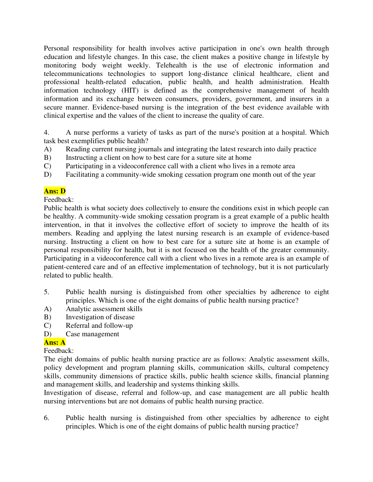 Community and Public Health Nursing 3rd Edition TEST BANK IMG-3