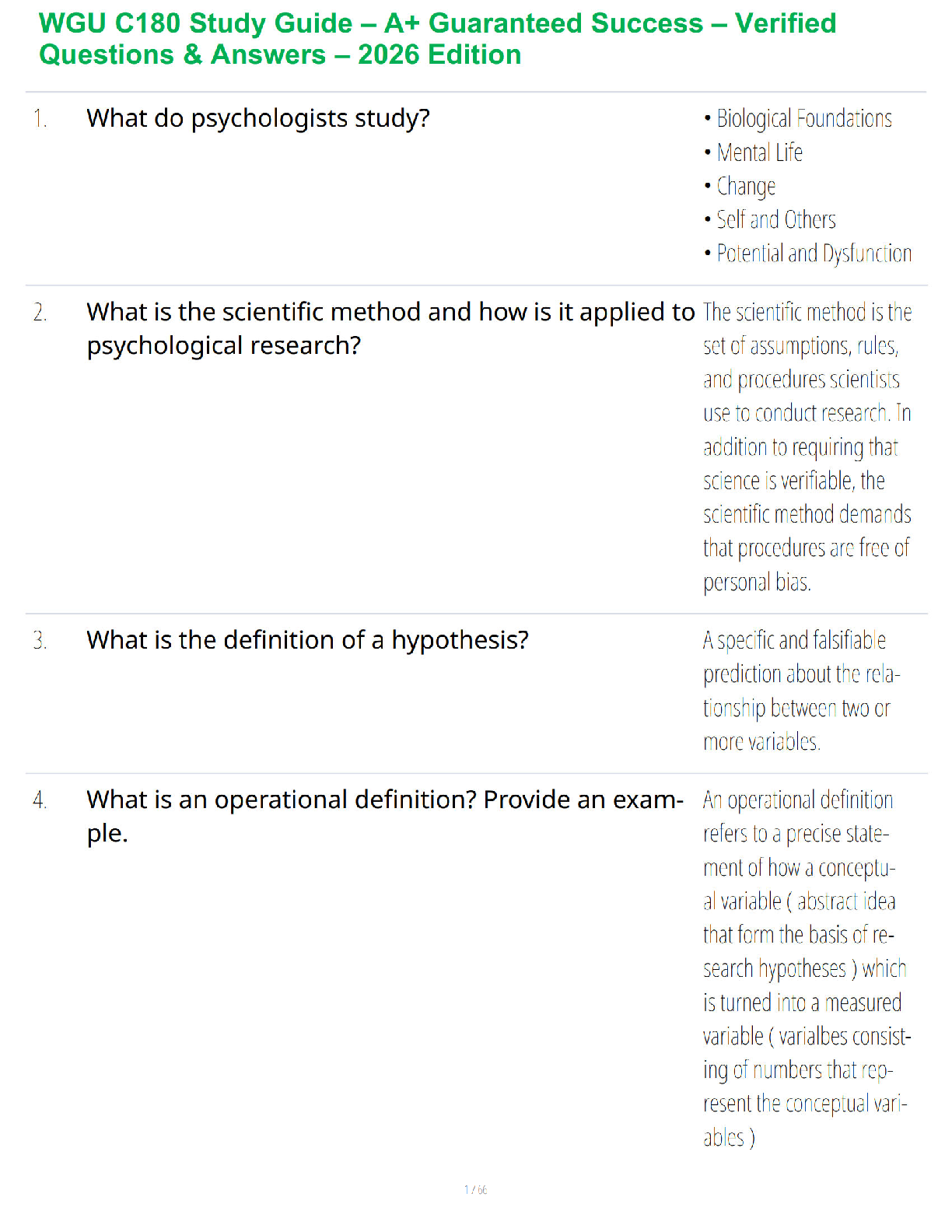 WGU C180 Intro Psych Study Guide 2026 Pass First Attempt IMG-1