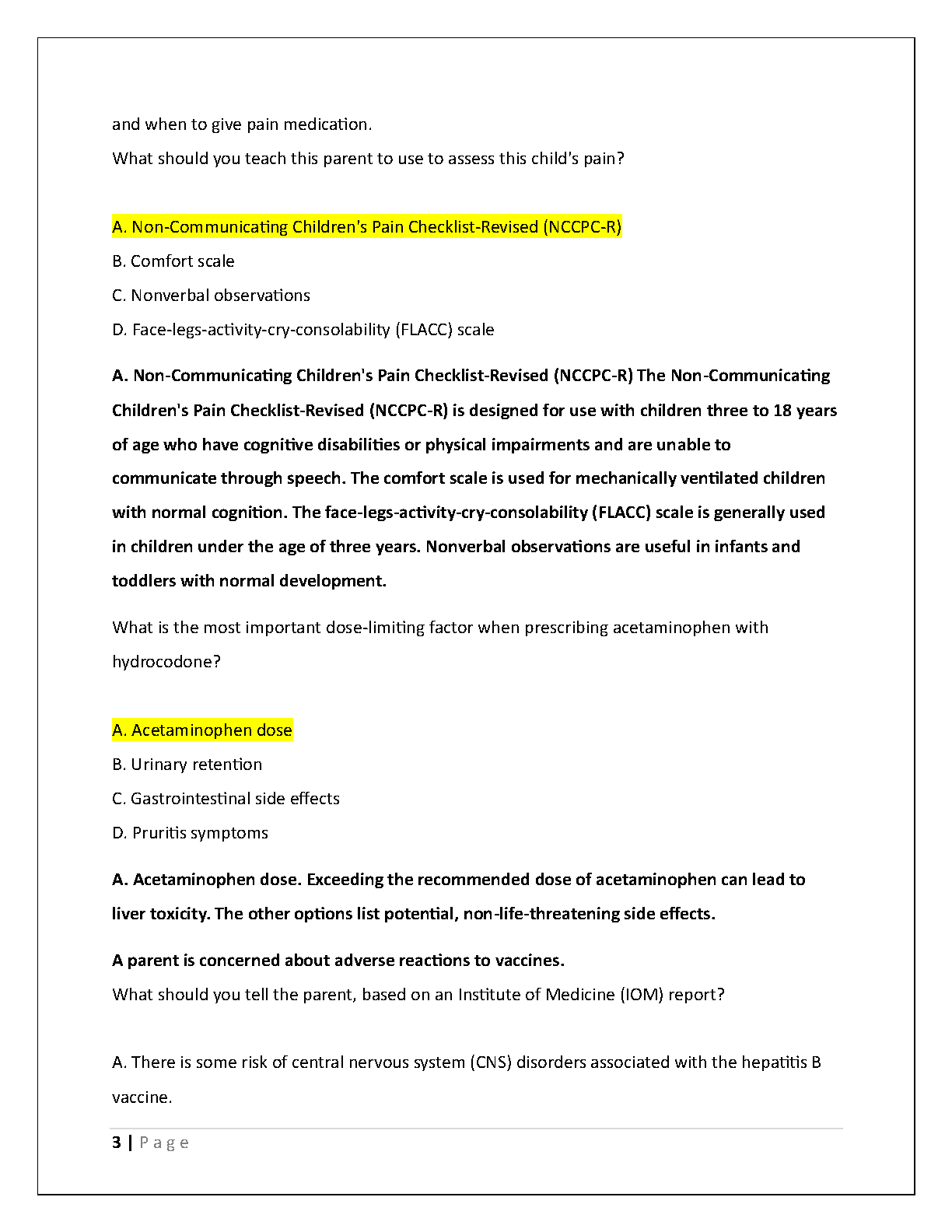WGU D119 Pediatrics Exam Prep: Practice Qs & Answers IMG-3