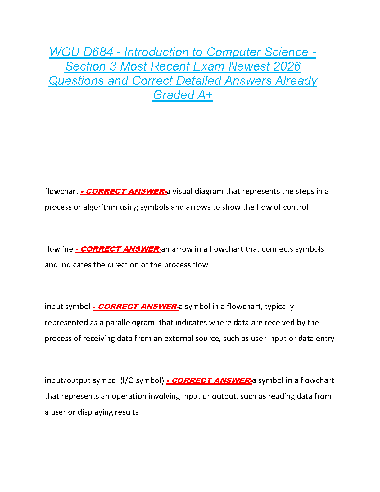 WGU D684 CS Intro Sec 3 Test Bank 2025/26 IMG-1