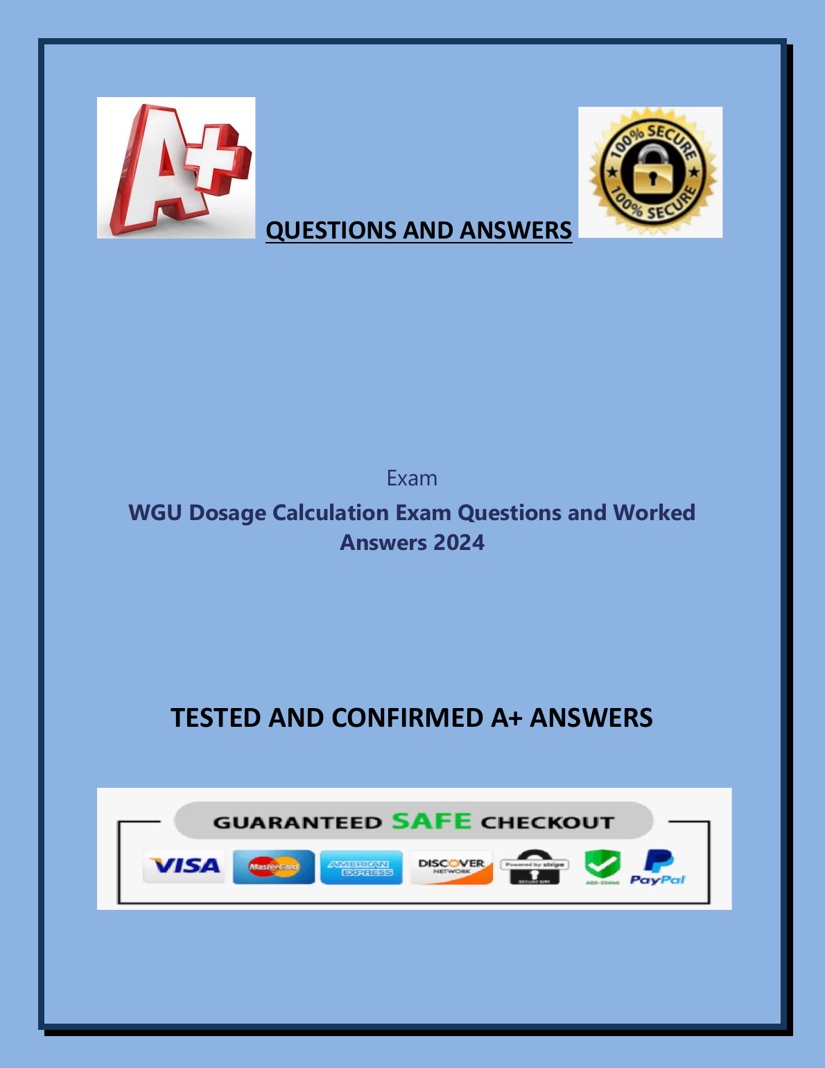 WGU C214 Dosage Calculation Exam Qs and As 2025 IMG-1