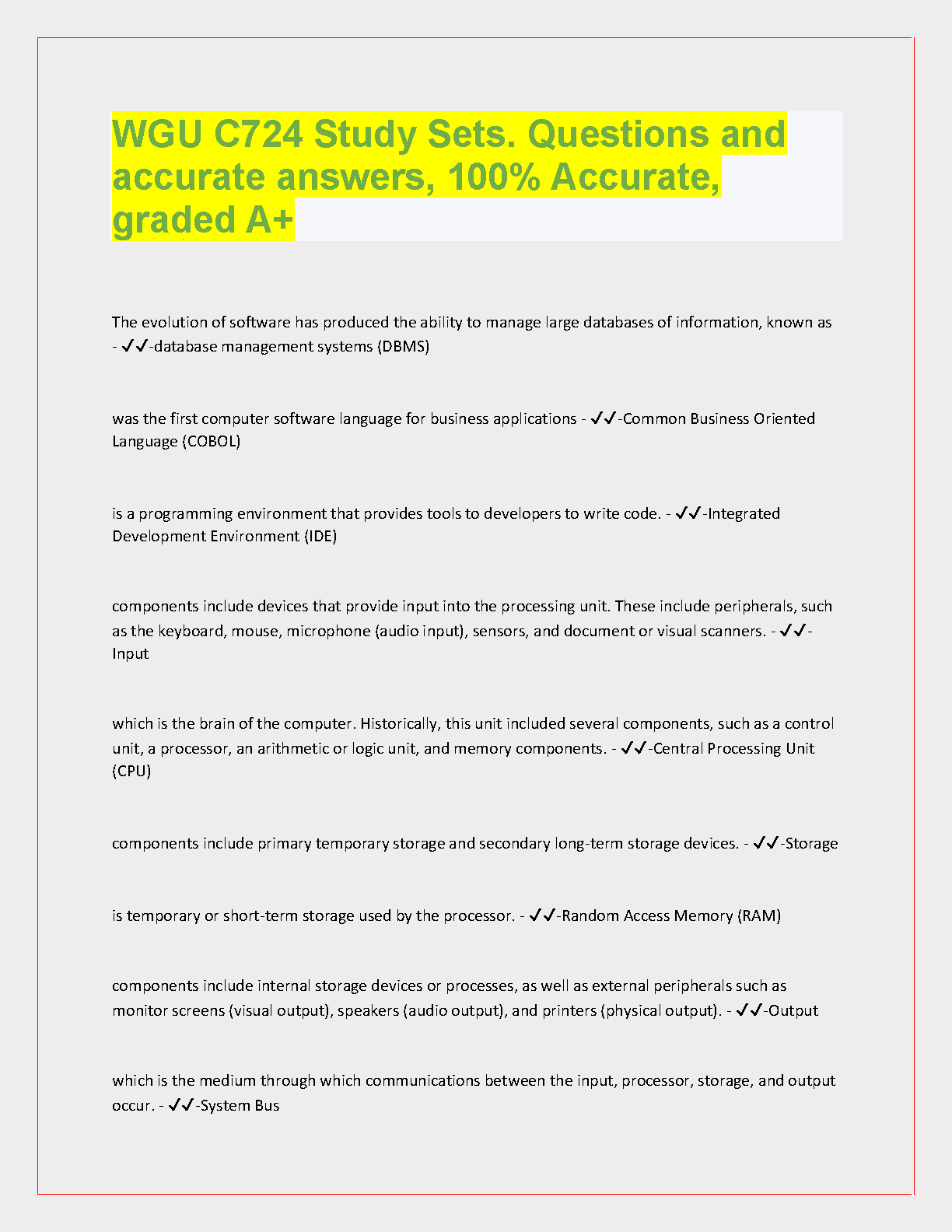 WGU C724 Study Guide with Accurate Answers IMG-1
