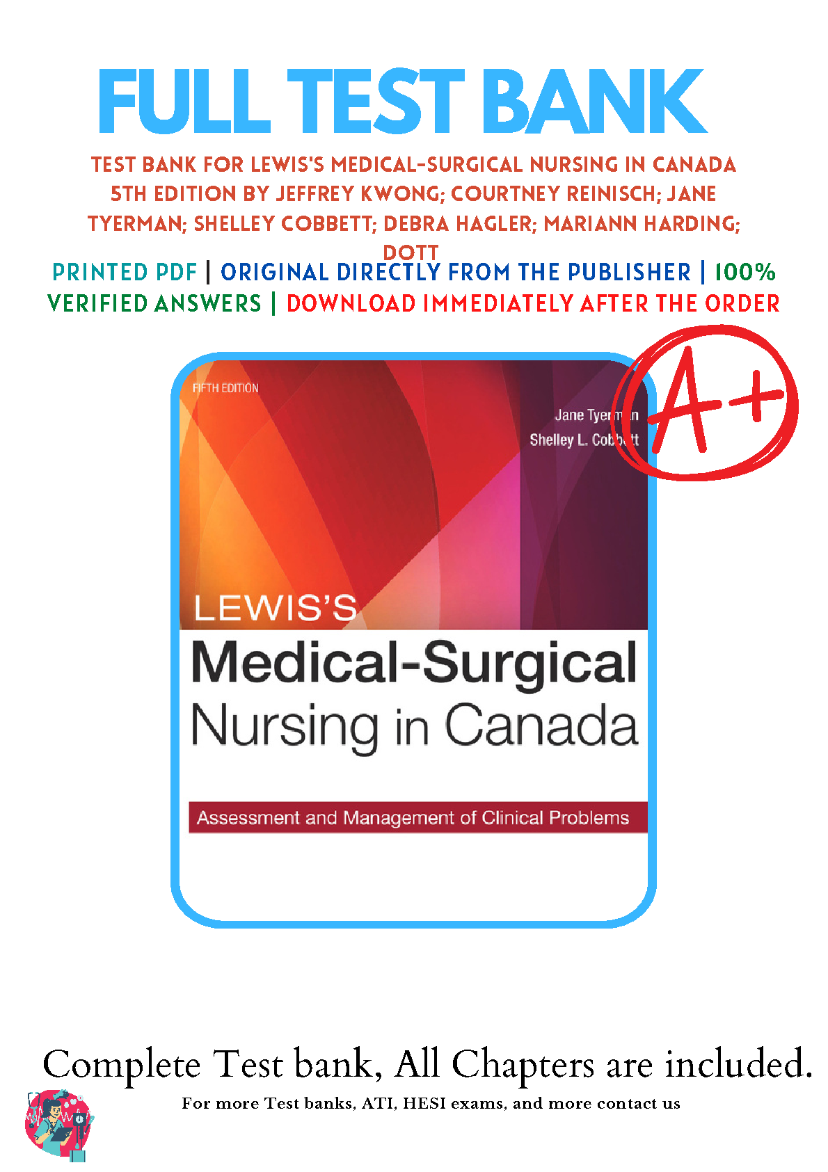 Lewis Med Surg Nursing CA 5e Test Bank 2026/27