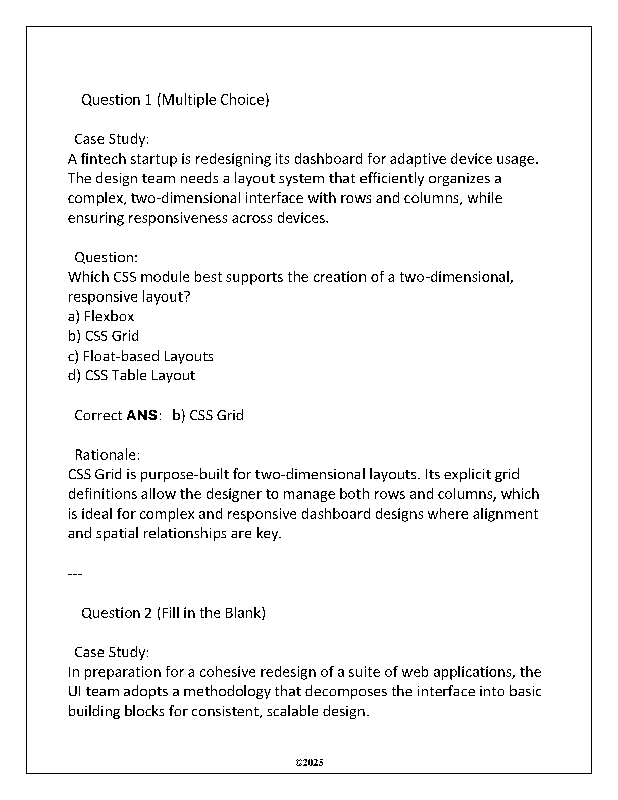 WGU IT C773 UI Design Final Exam Solutions