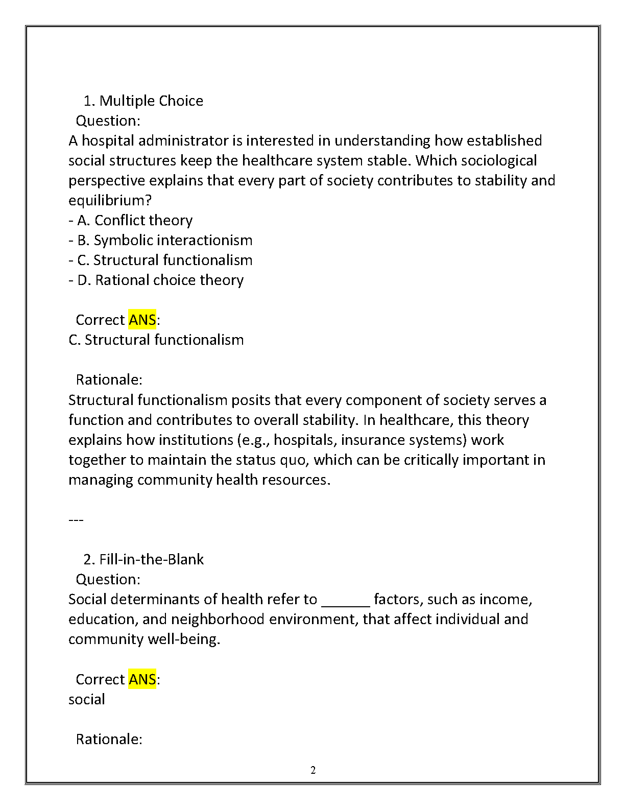 WGU C273 Sociology Final Exam Study Guide & Answers 2025