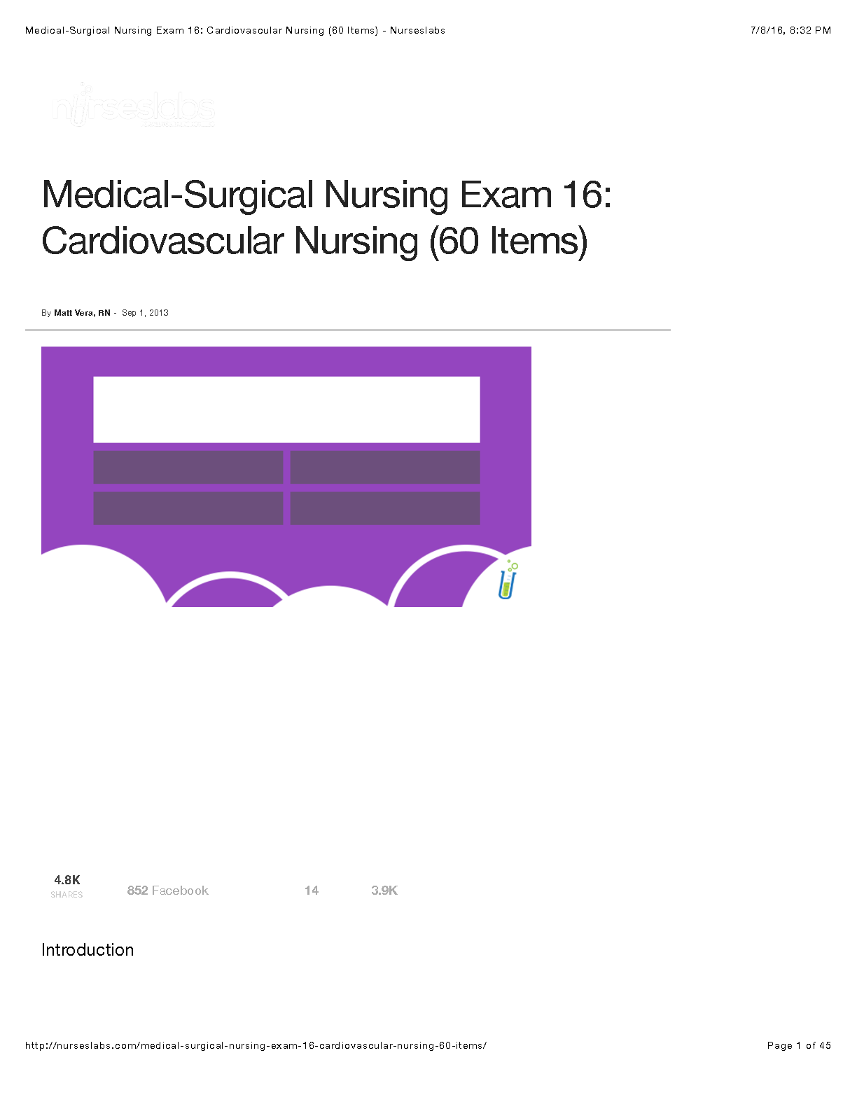 Cardiovascular Nursing Test Bank 12th Ed Lewis 2026/27 IMG-1